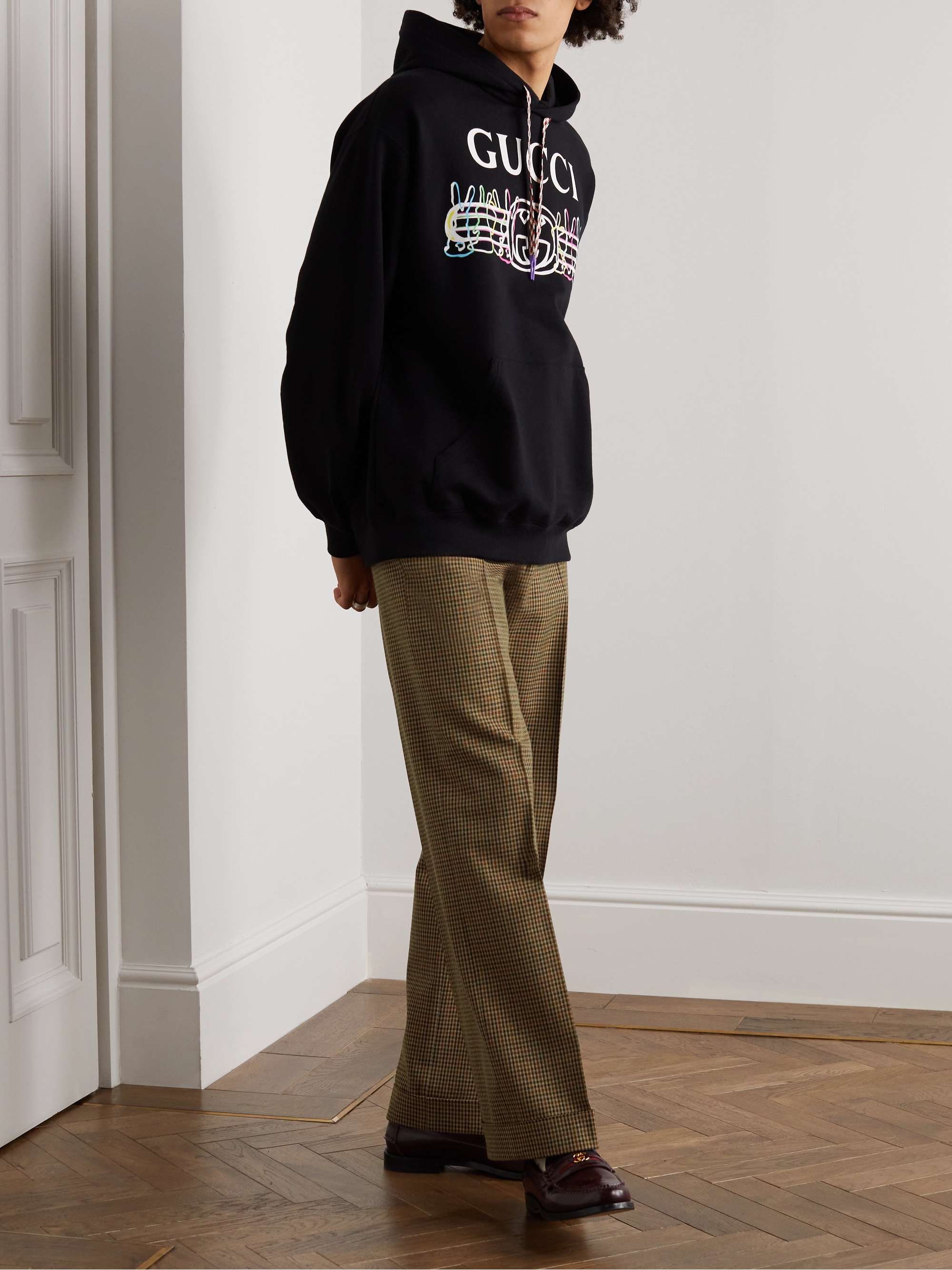 GUCCI Logo-Print Cotton-Jersey Hoodie