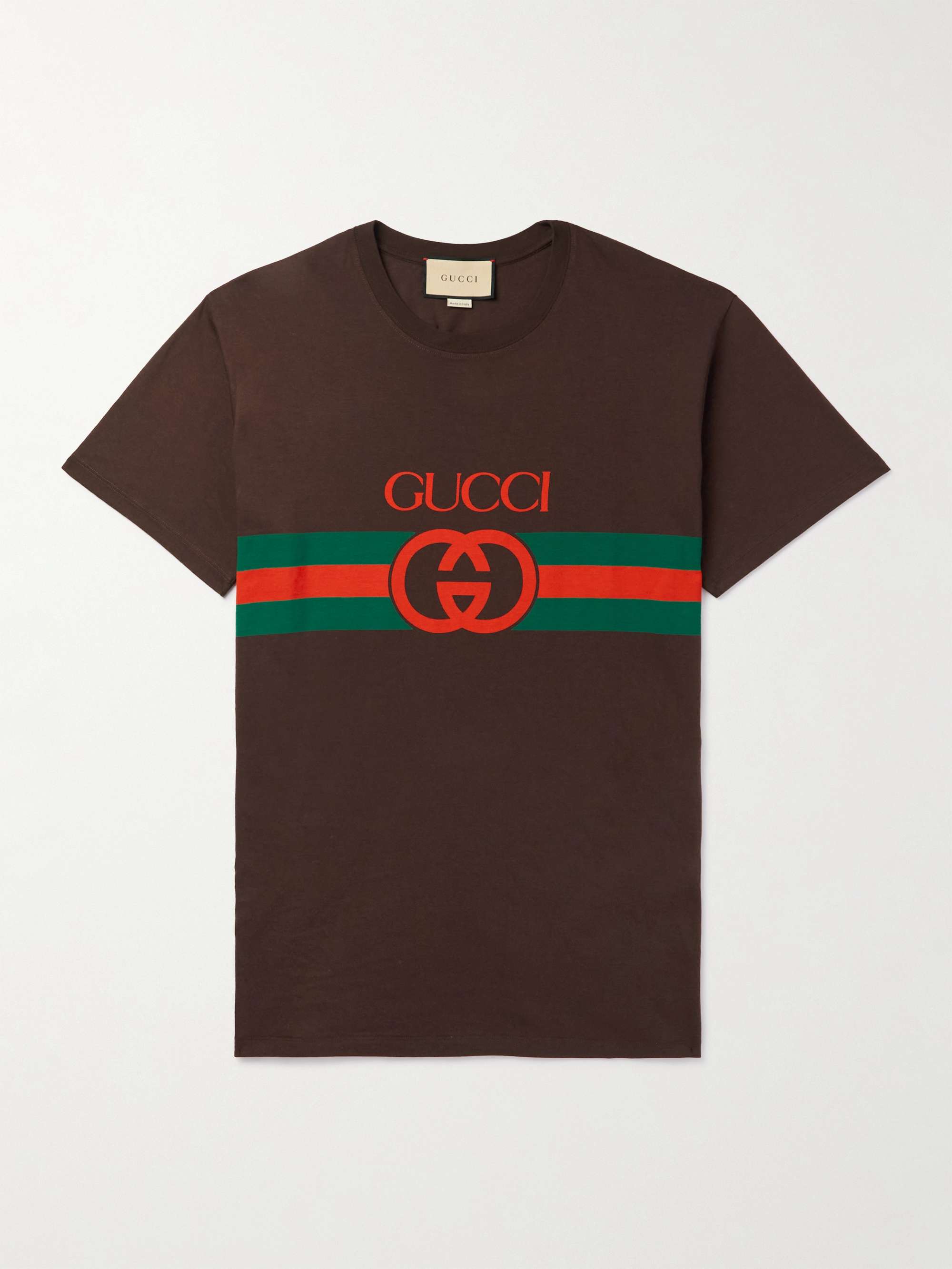 GUCCI Logo-Print Cotton-Jersey T-Shirt for Men | MR PORTER