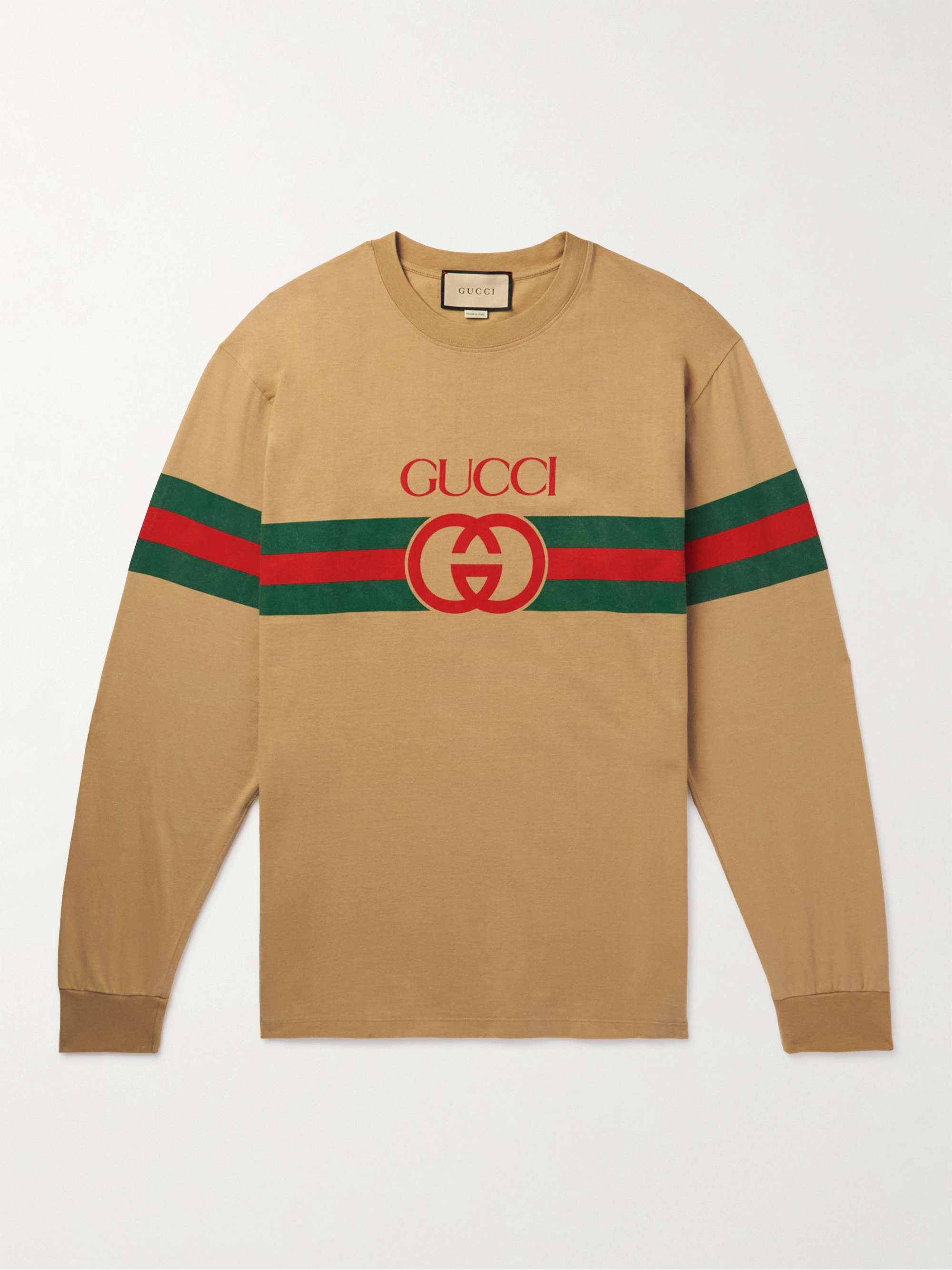 GUCCI Logo-Print Cotton-Jersey Sweatshirt
