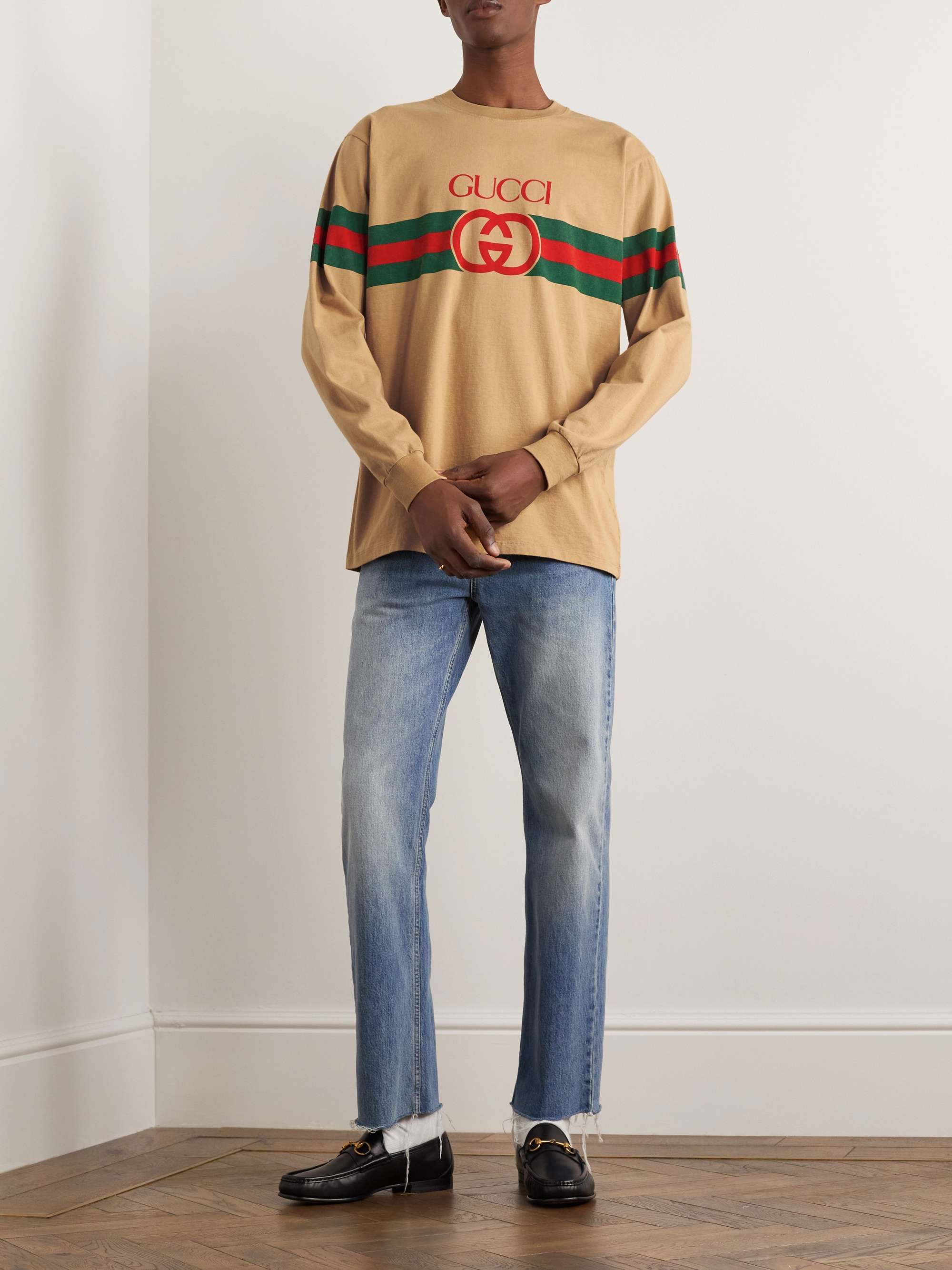GUCCI Logo-Print Cotton-Jersey Sweatshirt