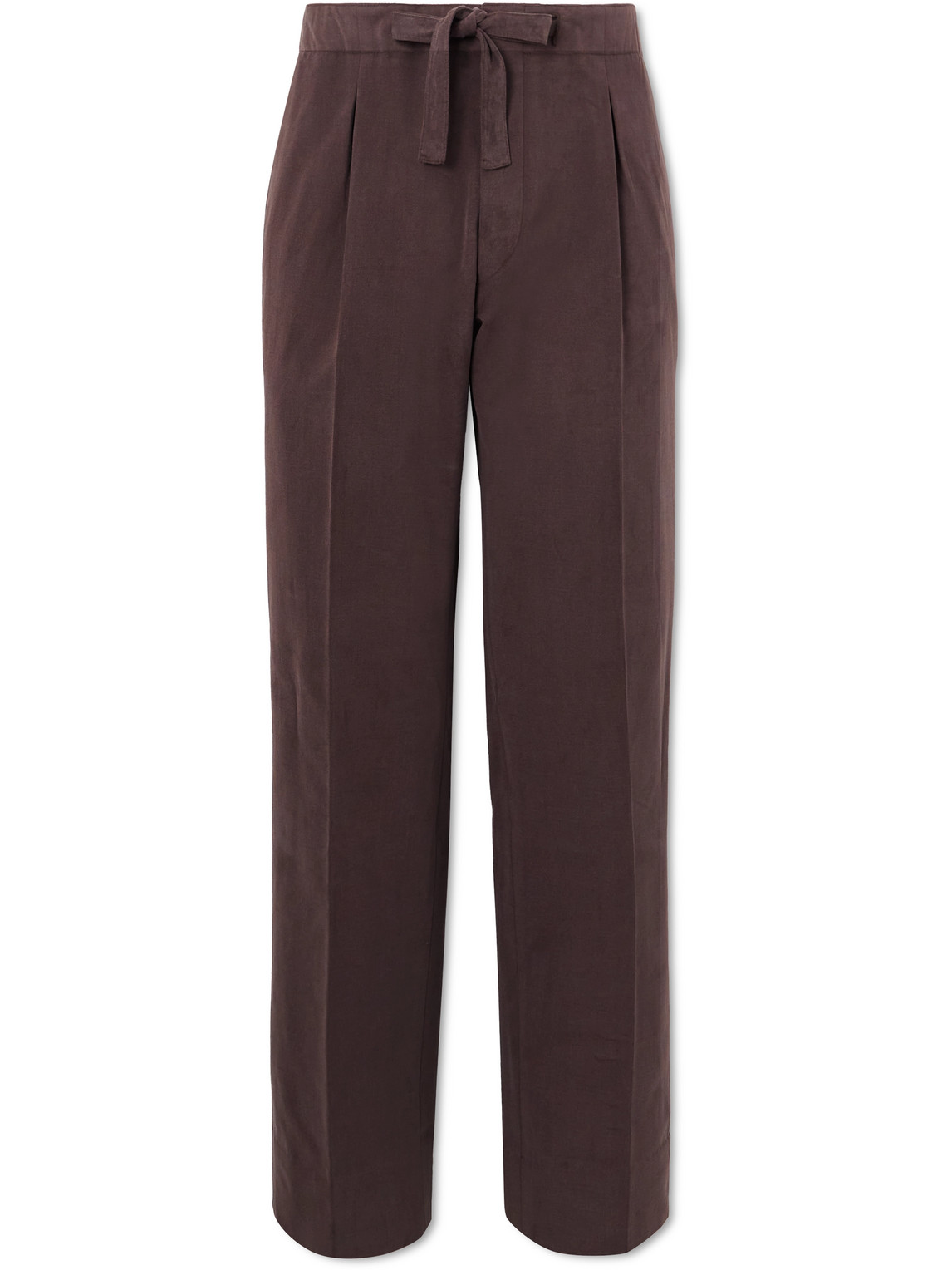 Stòffa Straight-leg Cotton-twill Drawstring Trousers In Brown