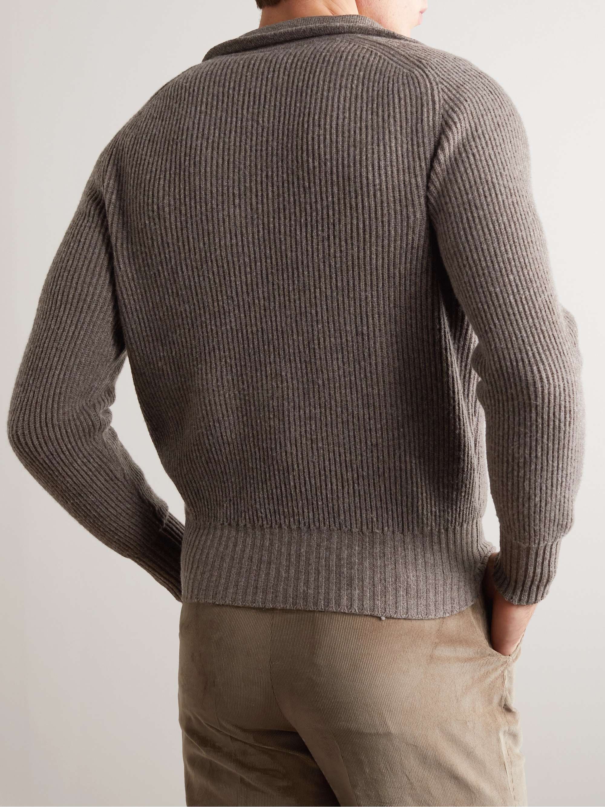 STÒFFA Ribbed Cashmere Polo Shirt