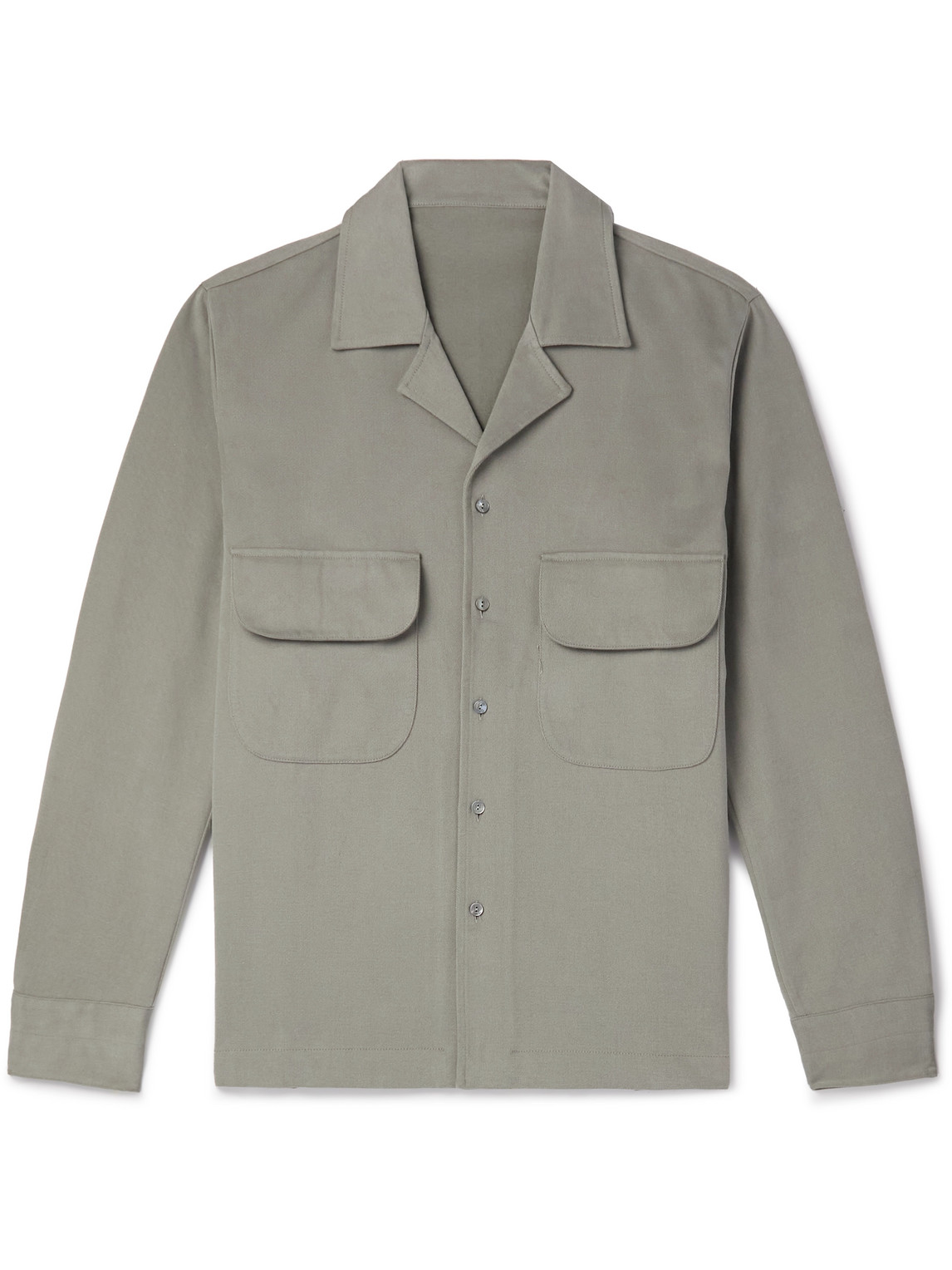 Stòffa Cotton-twill Overshirt In Gray