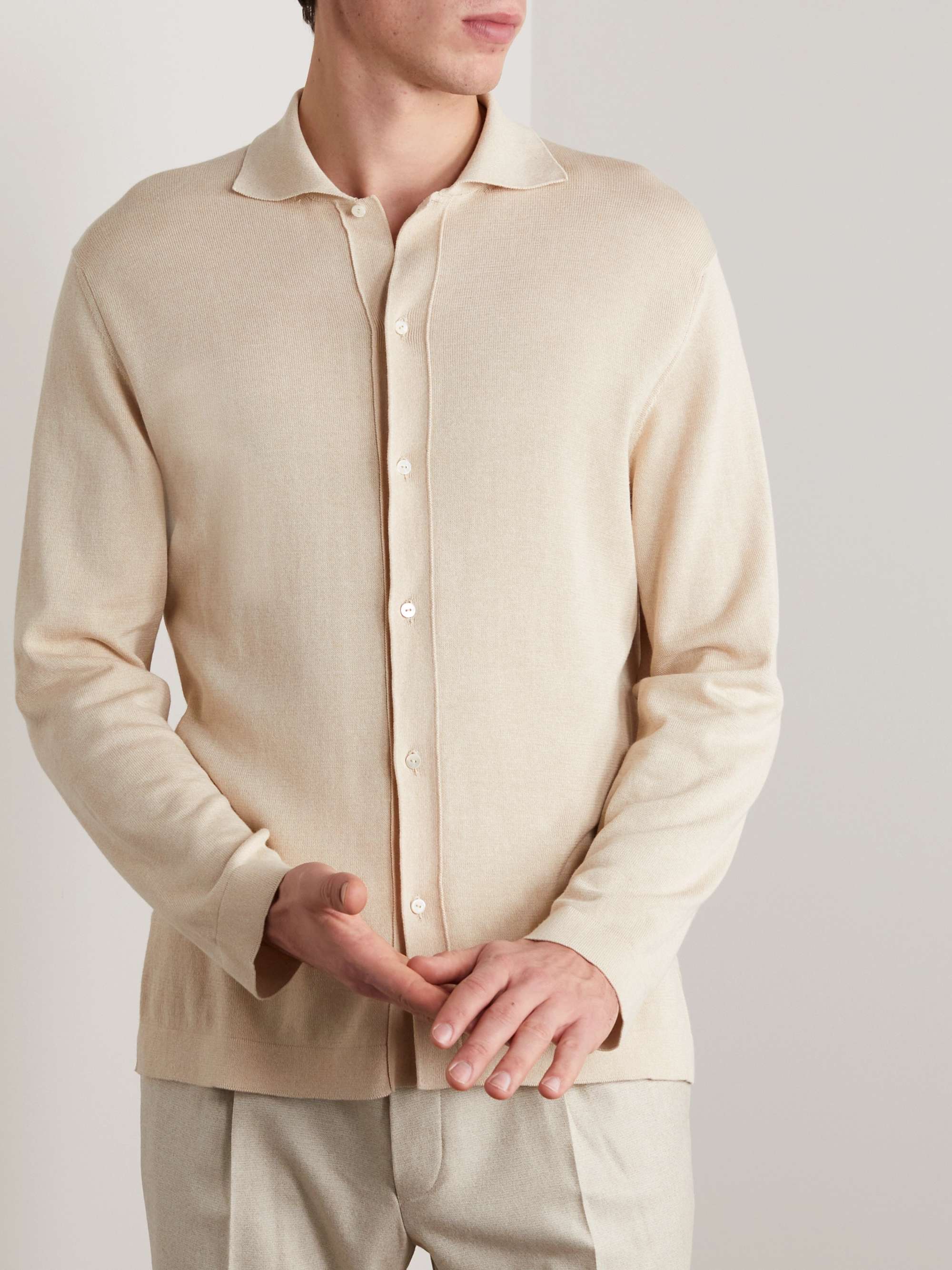 STÒFFA Slim-Fit Mouliné-Cotton Shirt