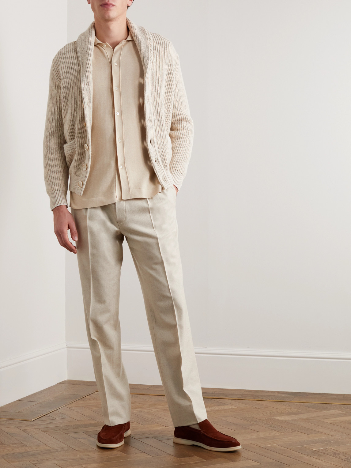 Slim-Fit Mouliné-Cotton Shirt — 2