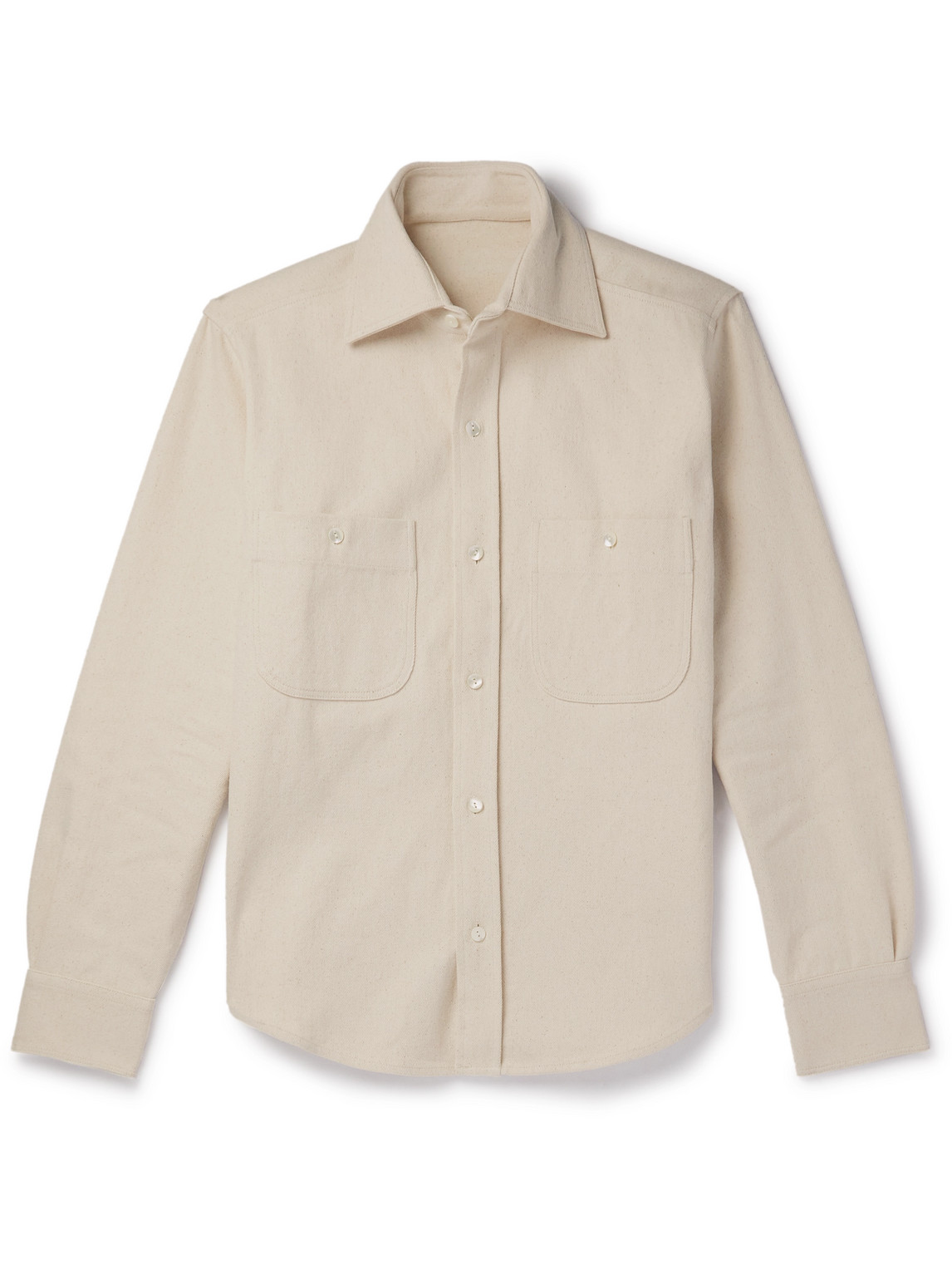 Stòffa Cotton-twill Overshirt In Neutrals