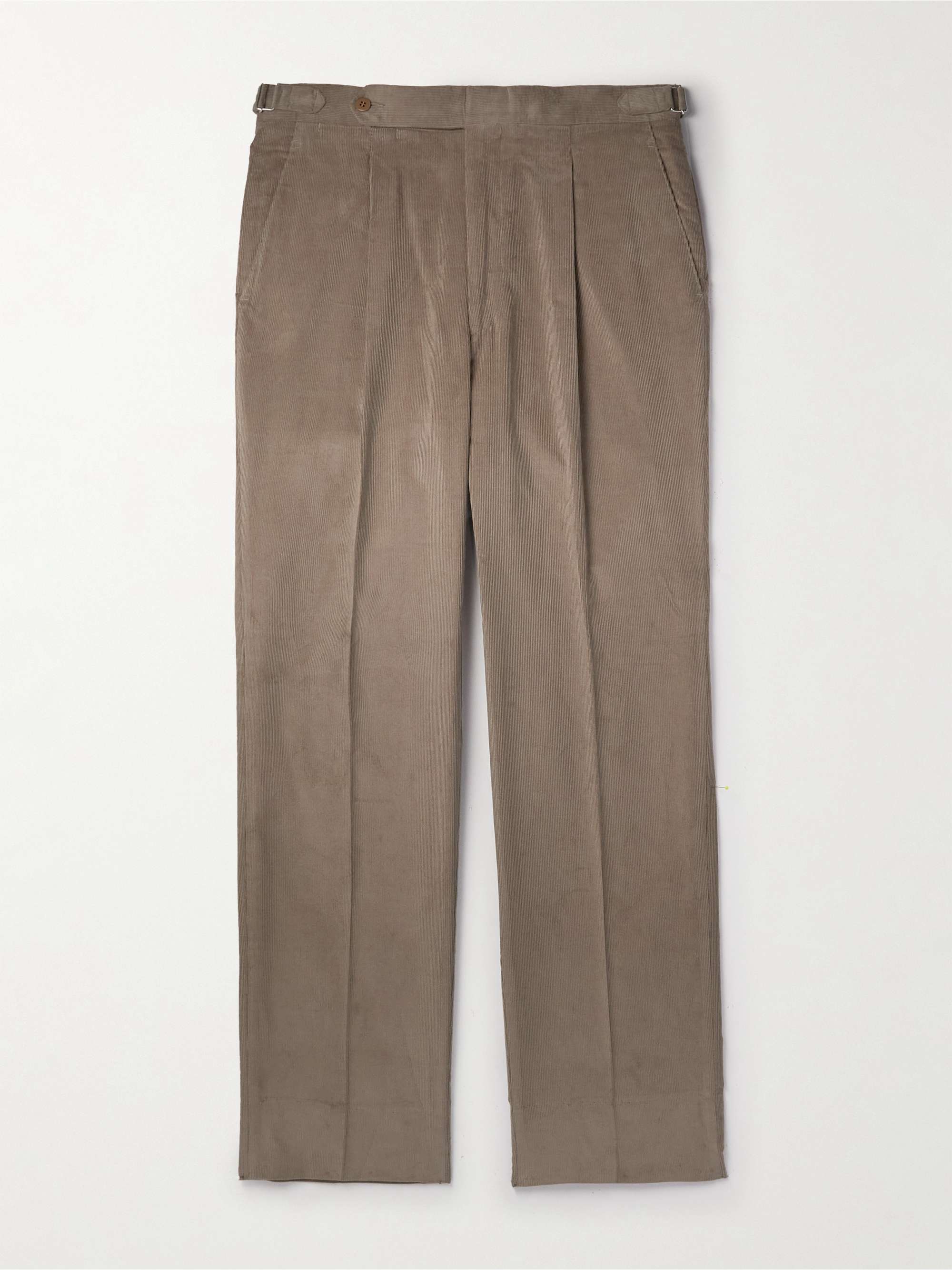 STÒFFA Straight-Leg Pleated Cotton-Corduroy Trousers