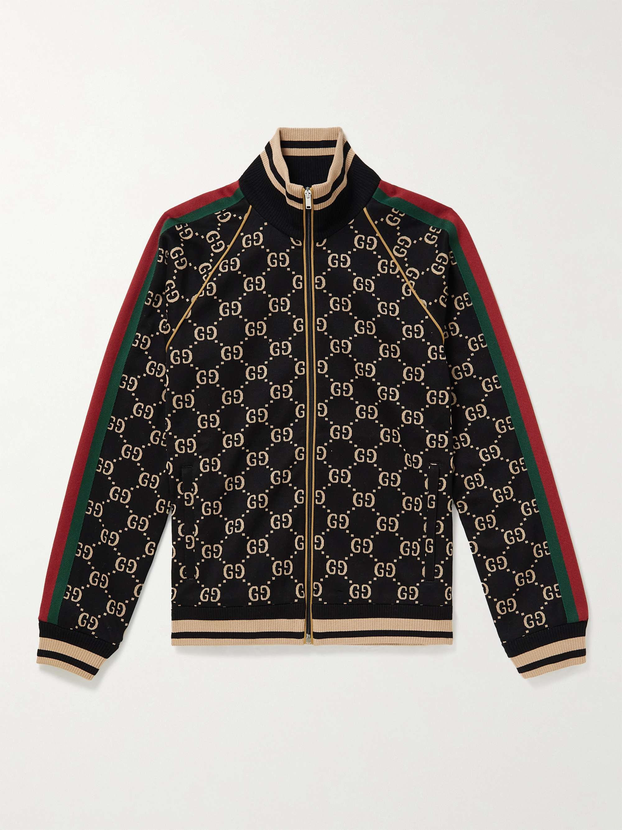 GUCCI コットンジャージー トラックジャケット ウェビングトリム GUCCI コットンジャージー トラックジャケット ウェビングトリム