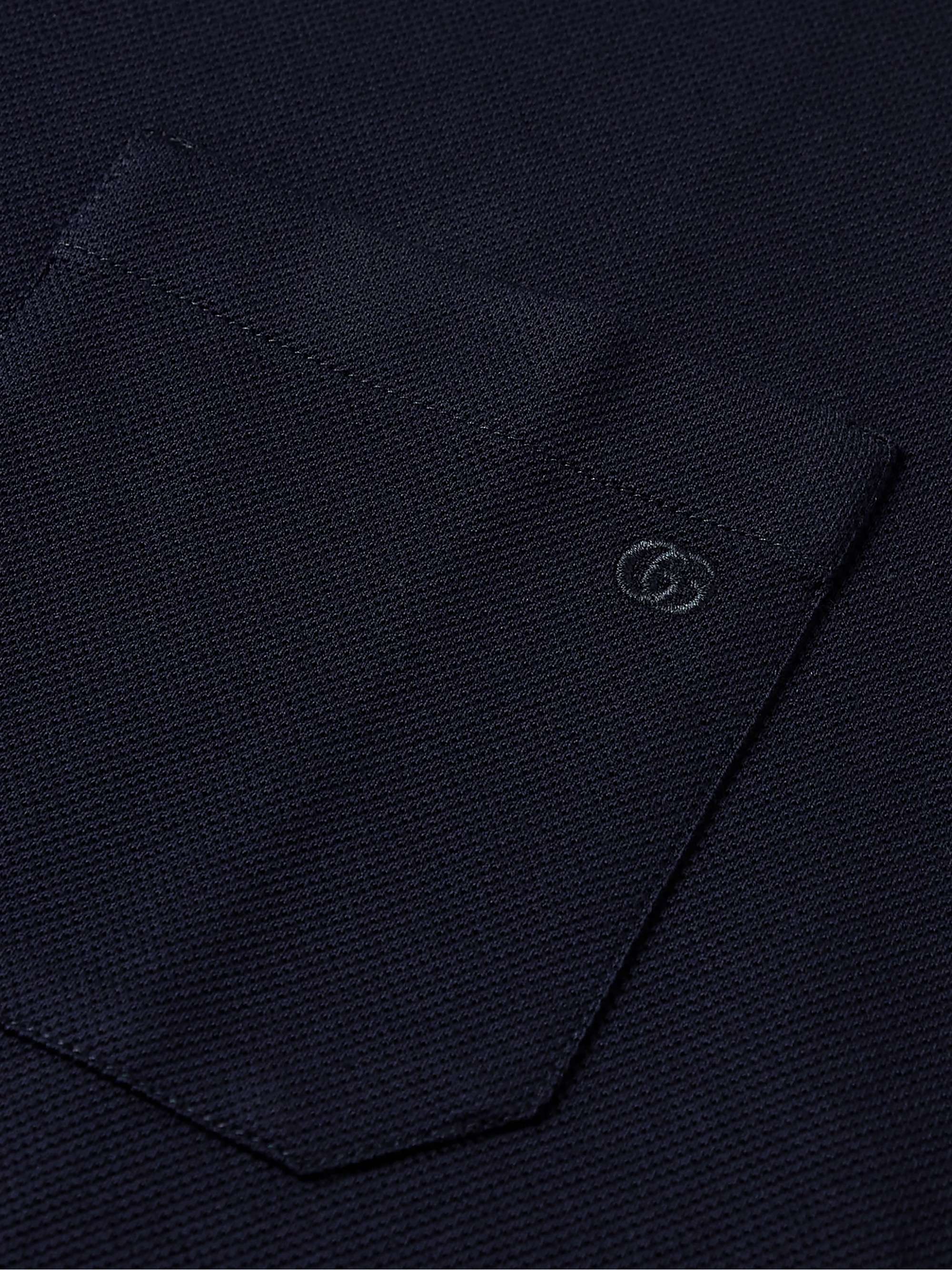 GUCCI Logo-Embroidered Stretch-Cotton Piqué Polo Shirt