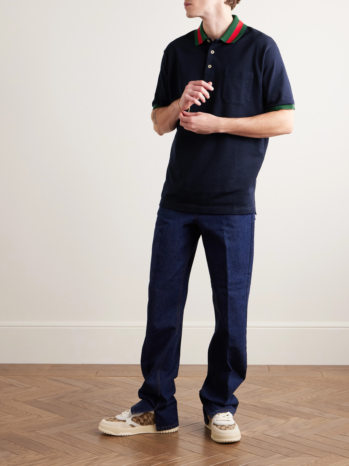Logo-Embroidered Stretch-Cotton Piqué Polo Shirt — 2