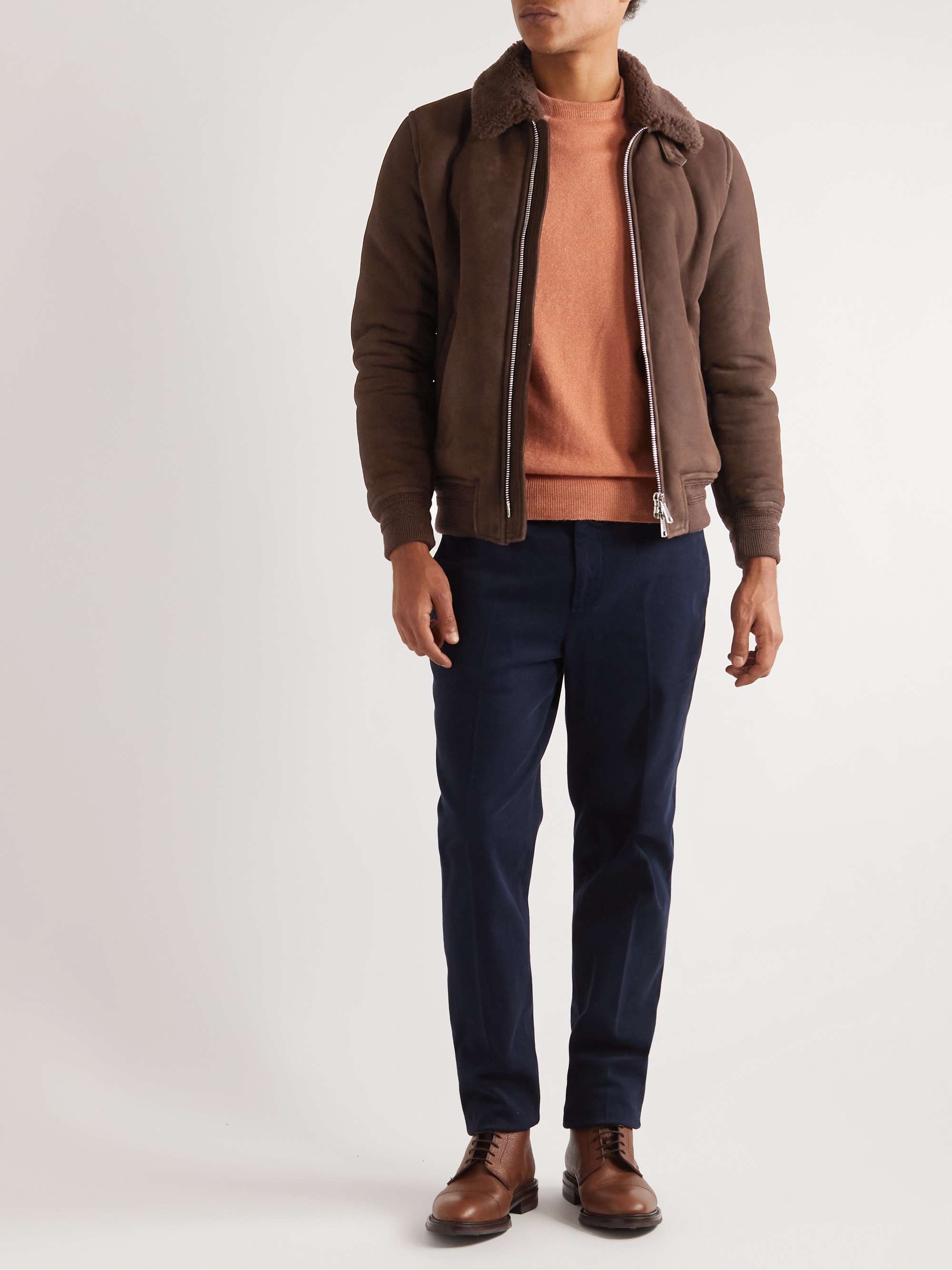 KINGSMAN Shearling and Wool-Blend Jacket