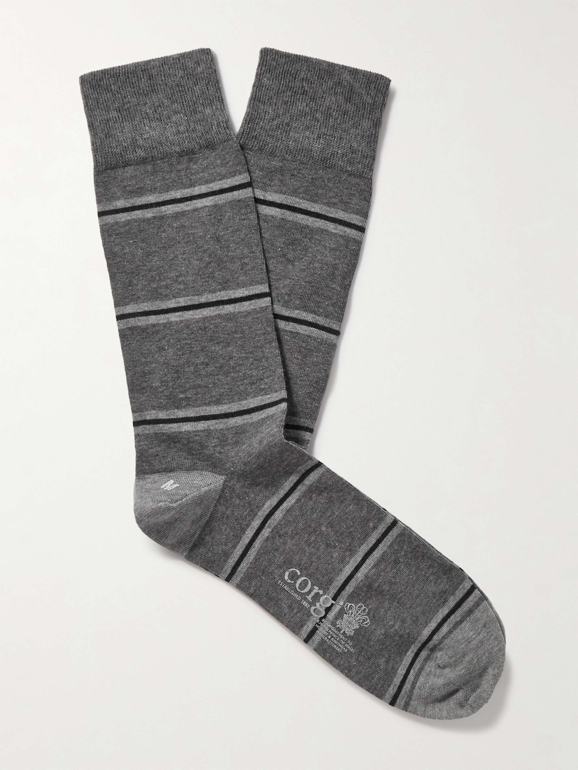 KINGSMAN Striped Cotton-Blend Socks