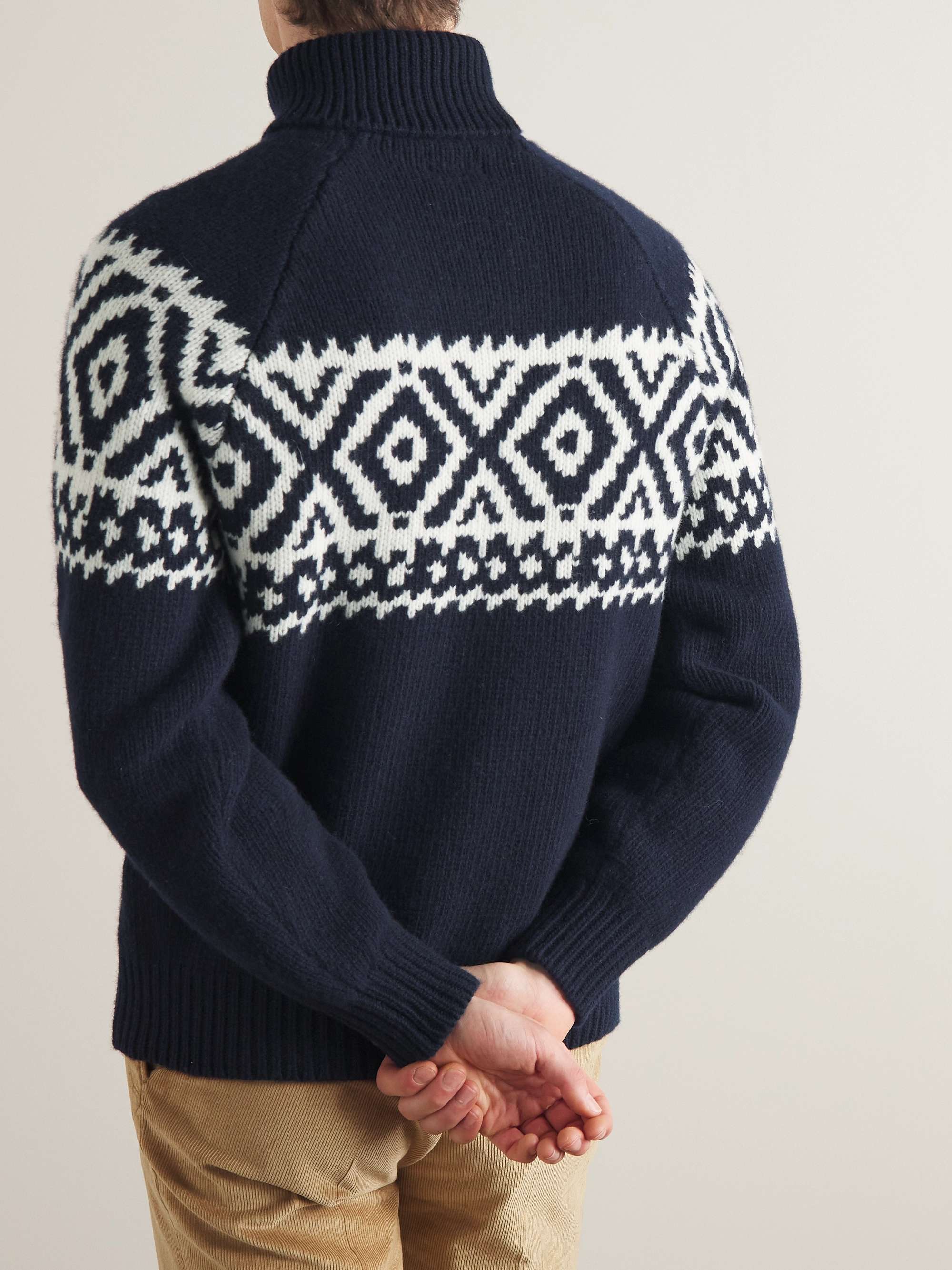 KINGSMAN Fair Isle Wool Rollneck Sweater