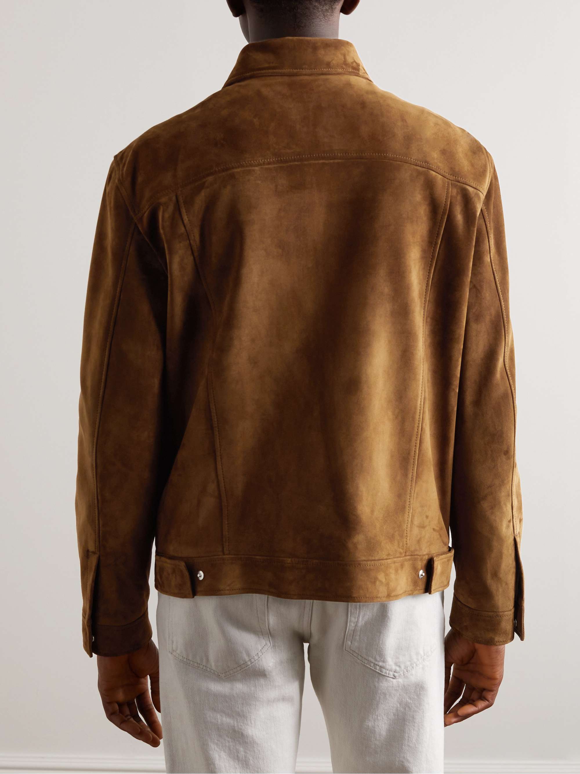 LORO PIANA Suede Trucker Jacket