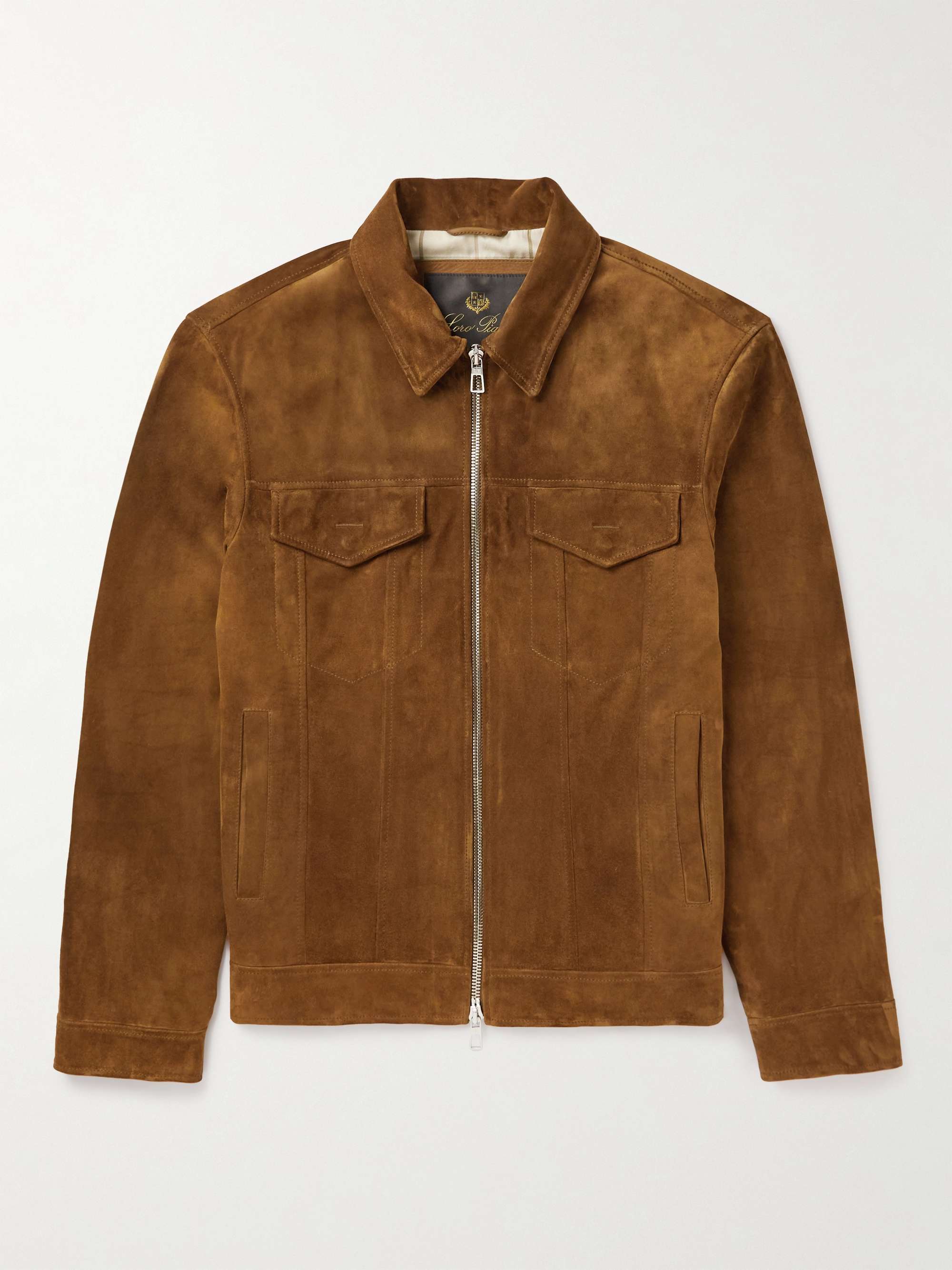 LORO PIANA Suede Trucker Jacket for Men | MR PORTER