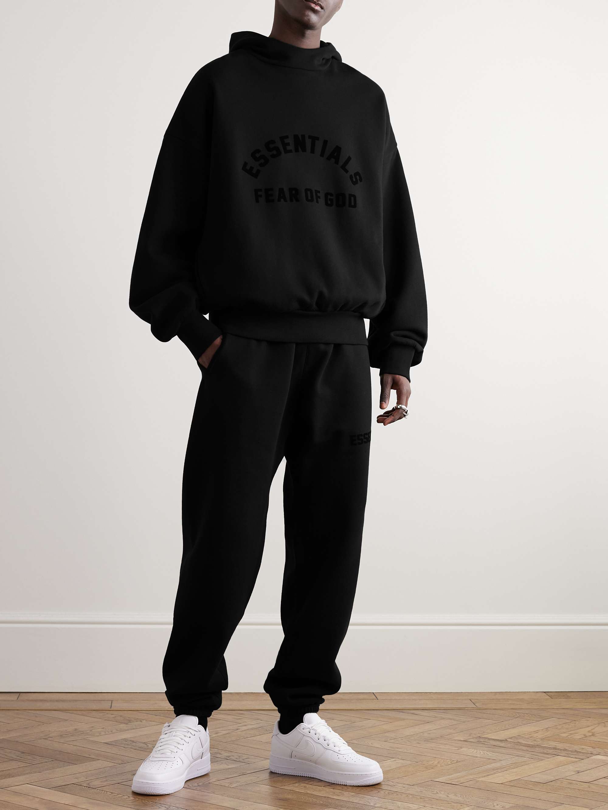 FEAR OF GOD ESSENTIALS Logo-Appliquéd Cotton-Blend Jersey Hoodie