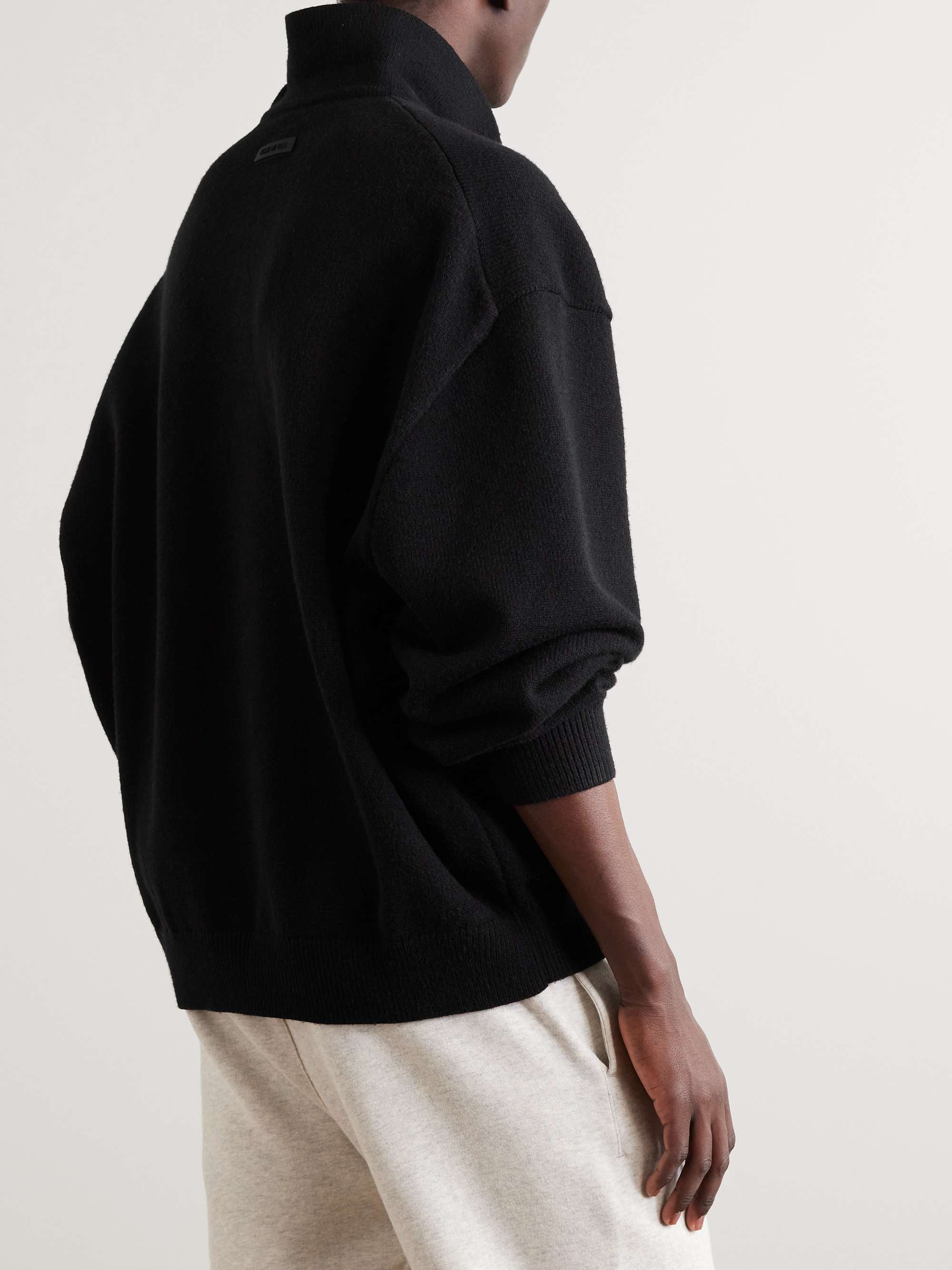 FEAR OF GOD ESSENTIALS LogoAppliquéd Knitted Polo Shirt MR PORTER