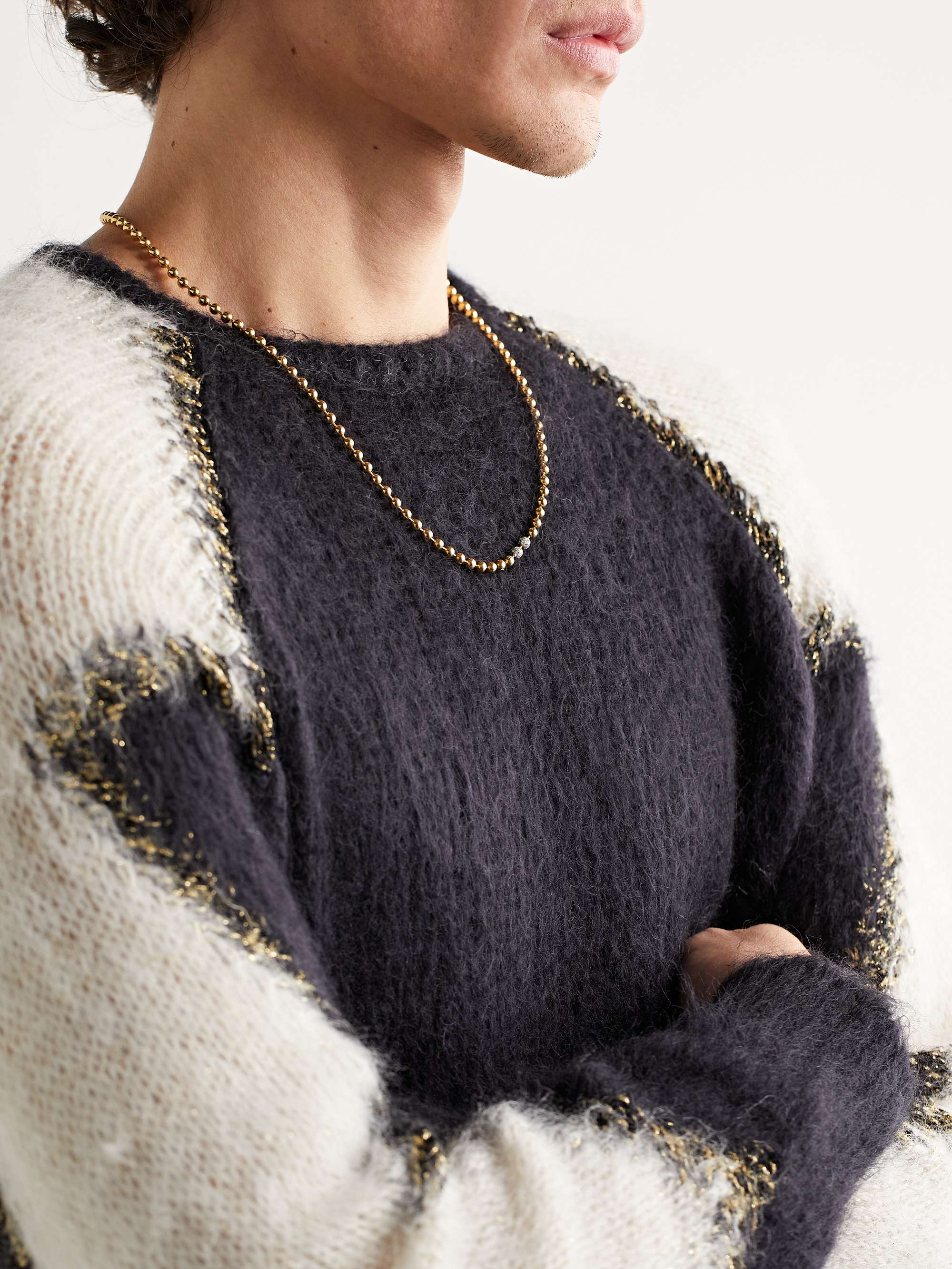 GREG YUNA Umlaut Gold Diamond Necklace
