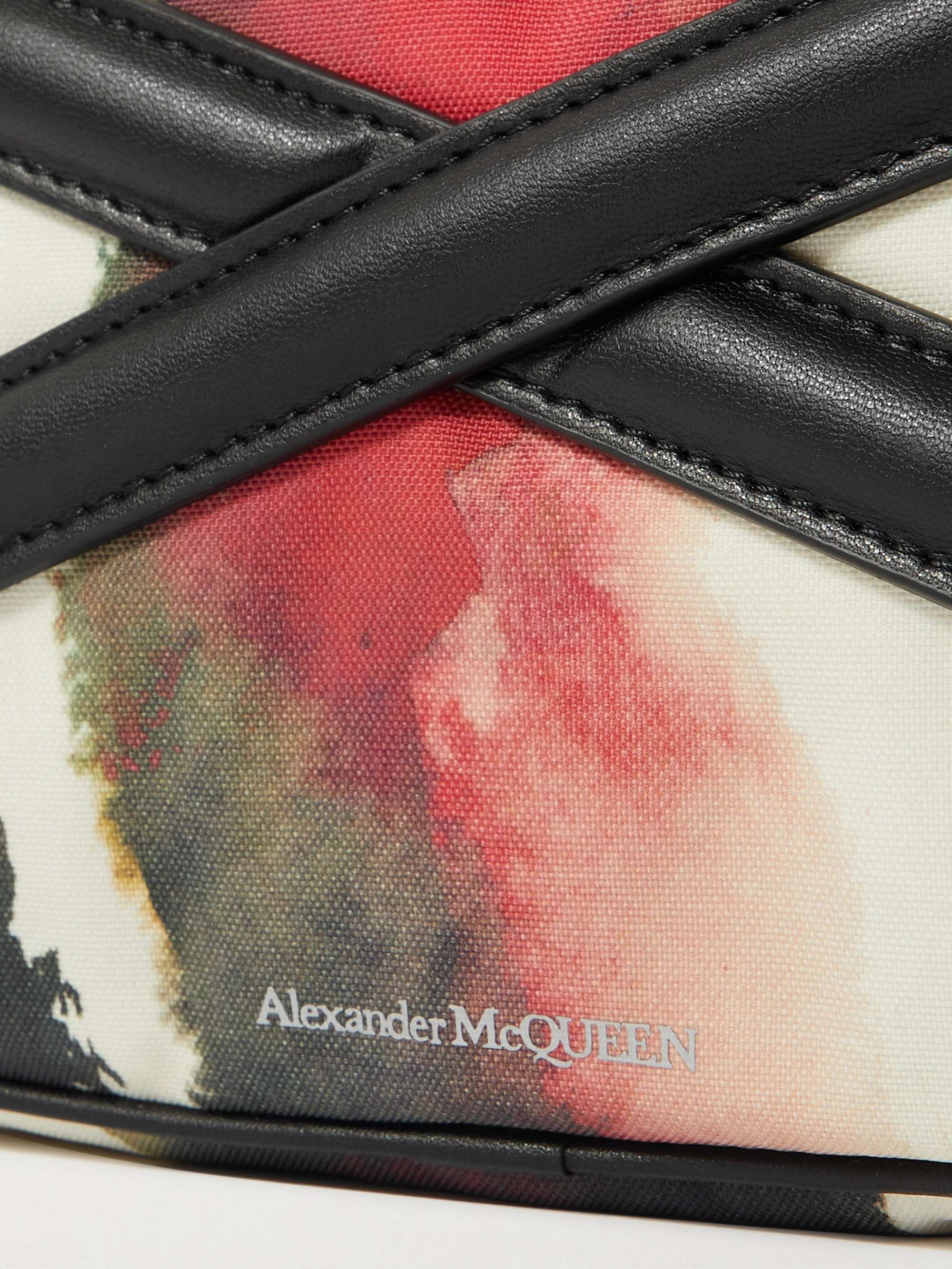 ALEXANDER MCQUEEN Leather-Trimmed Printed Nylon Messenger Bag