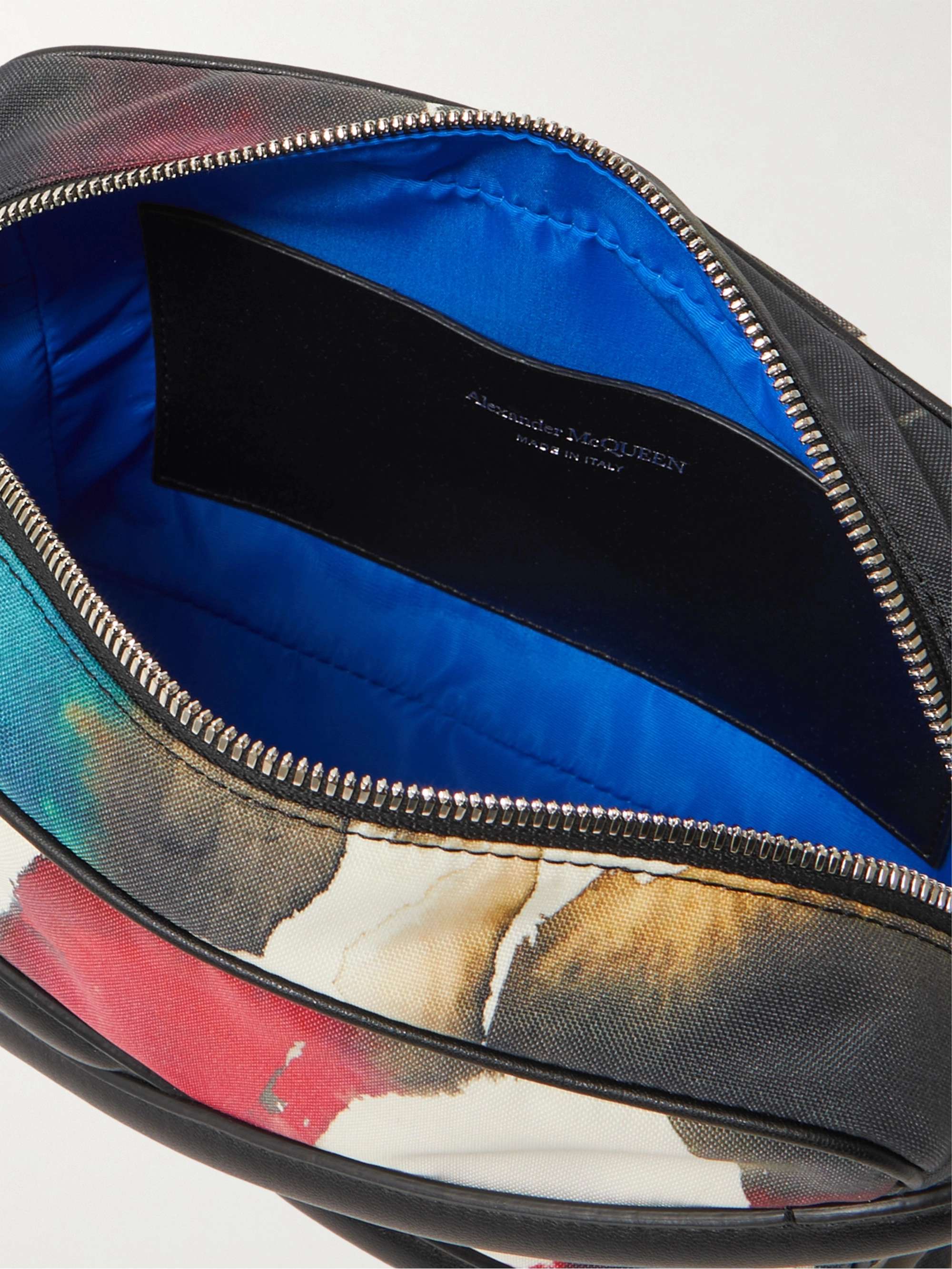 ALEXANDER MCQUEEN Leather-Trimmed Printed Nylon Messenger Bag