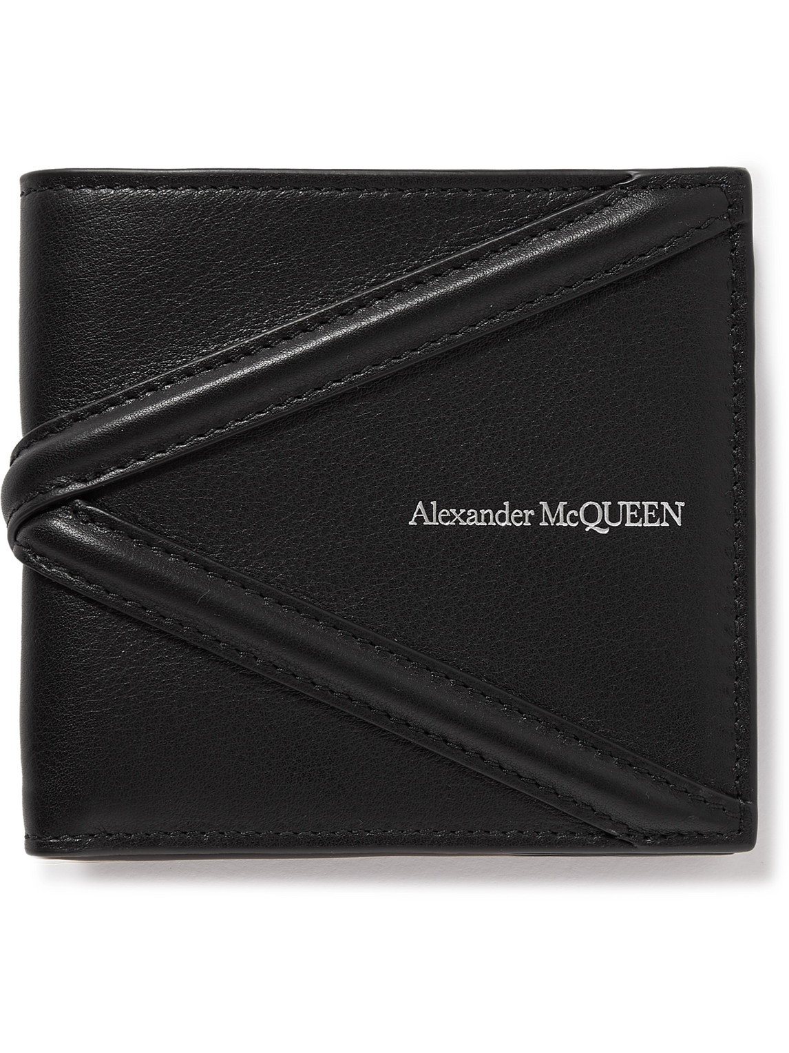 Alexander Mcqueen Logo-print Leather Billfold Wallet In Black