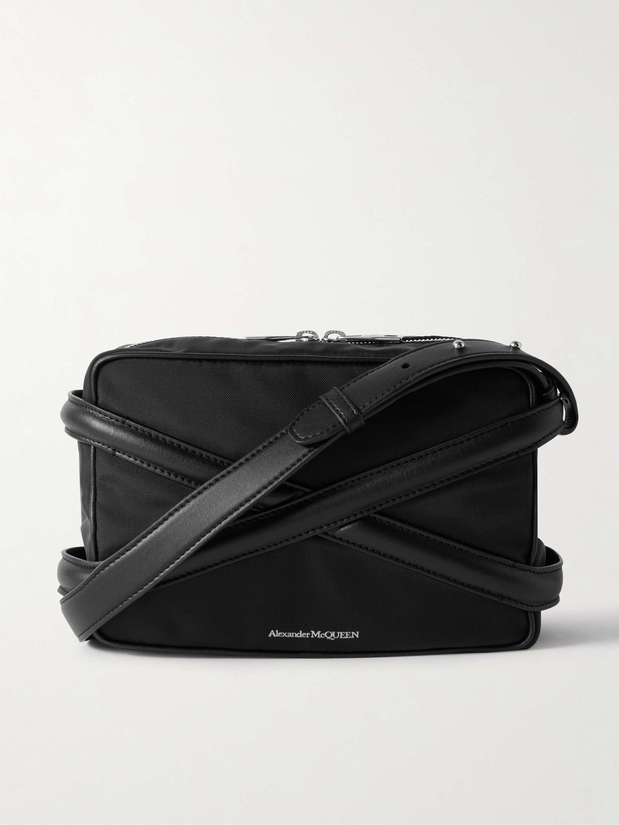 ALEXANDER MCQUEEN Harness Faux Leather-Trimmed Canvas Messenger Bag for Men  | MR PORTER