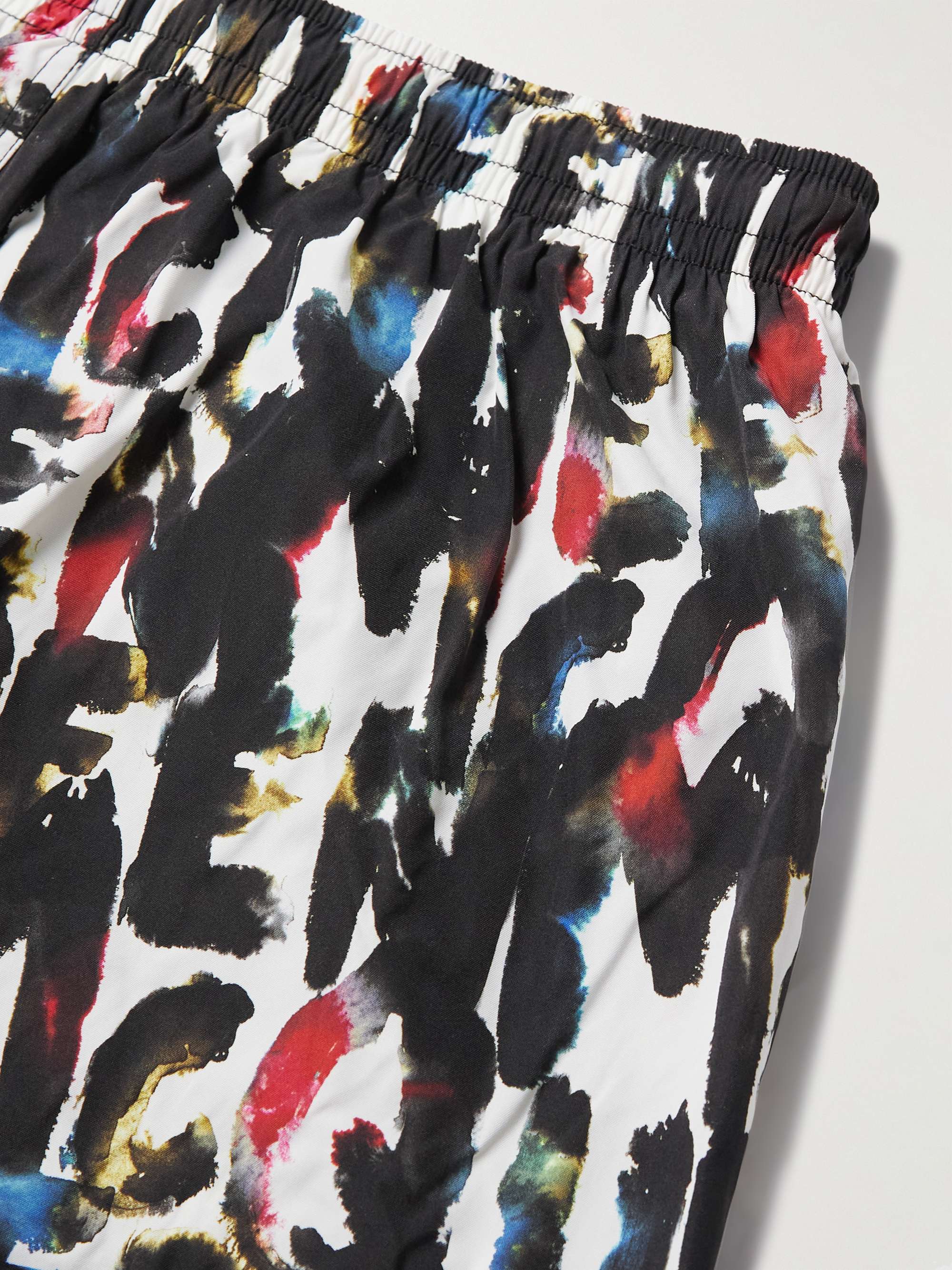 ALEXANDER MCQUEEN Fantasy Straight-Leg Long-Length Logo-Print Swim Shorts
