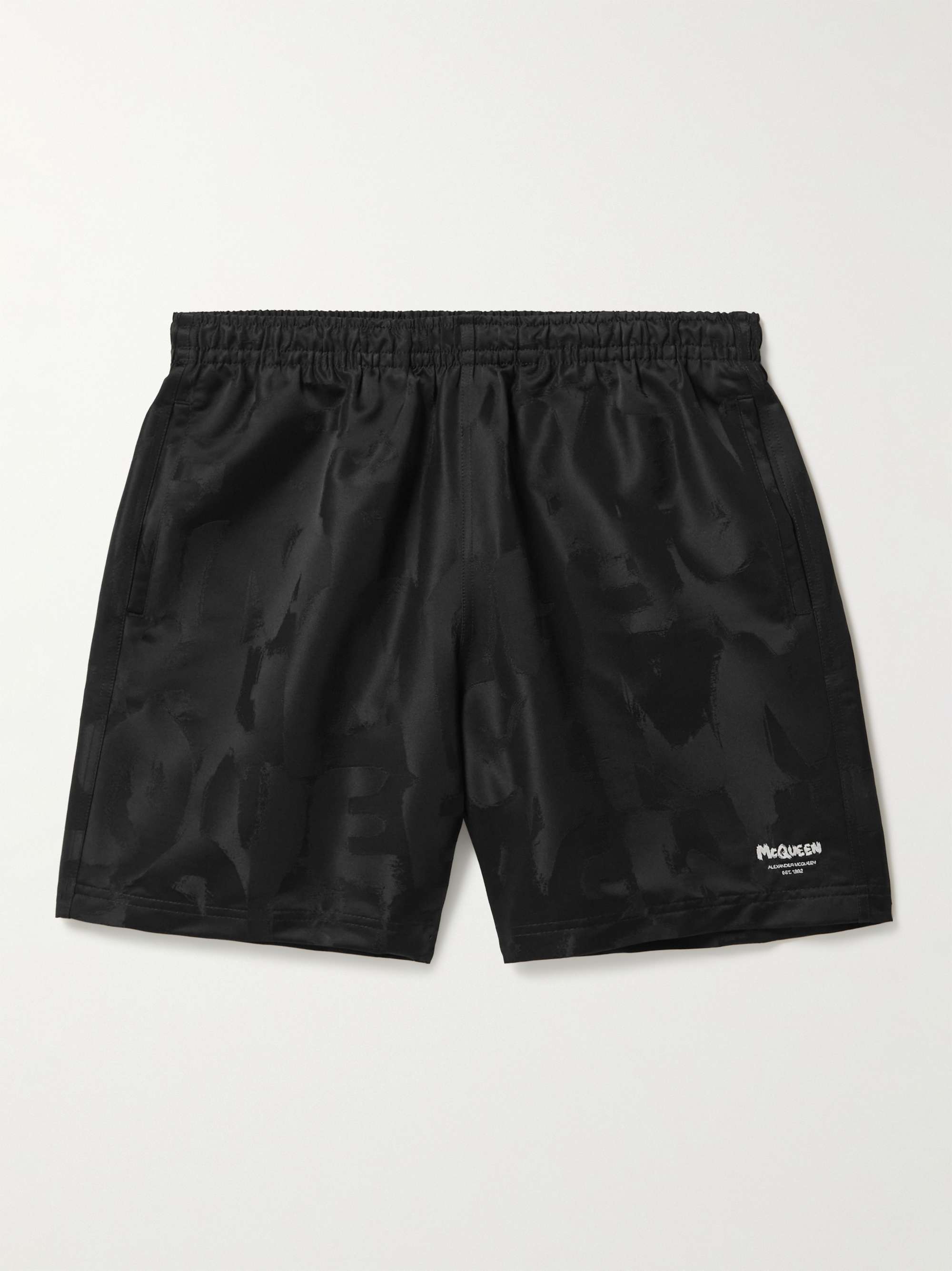 ALEXANDER MCQUEEN Straight-Leg Long-Length Logo-Print Swim Shorts