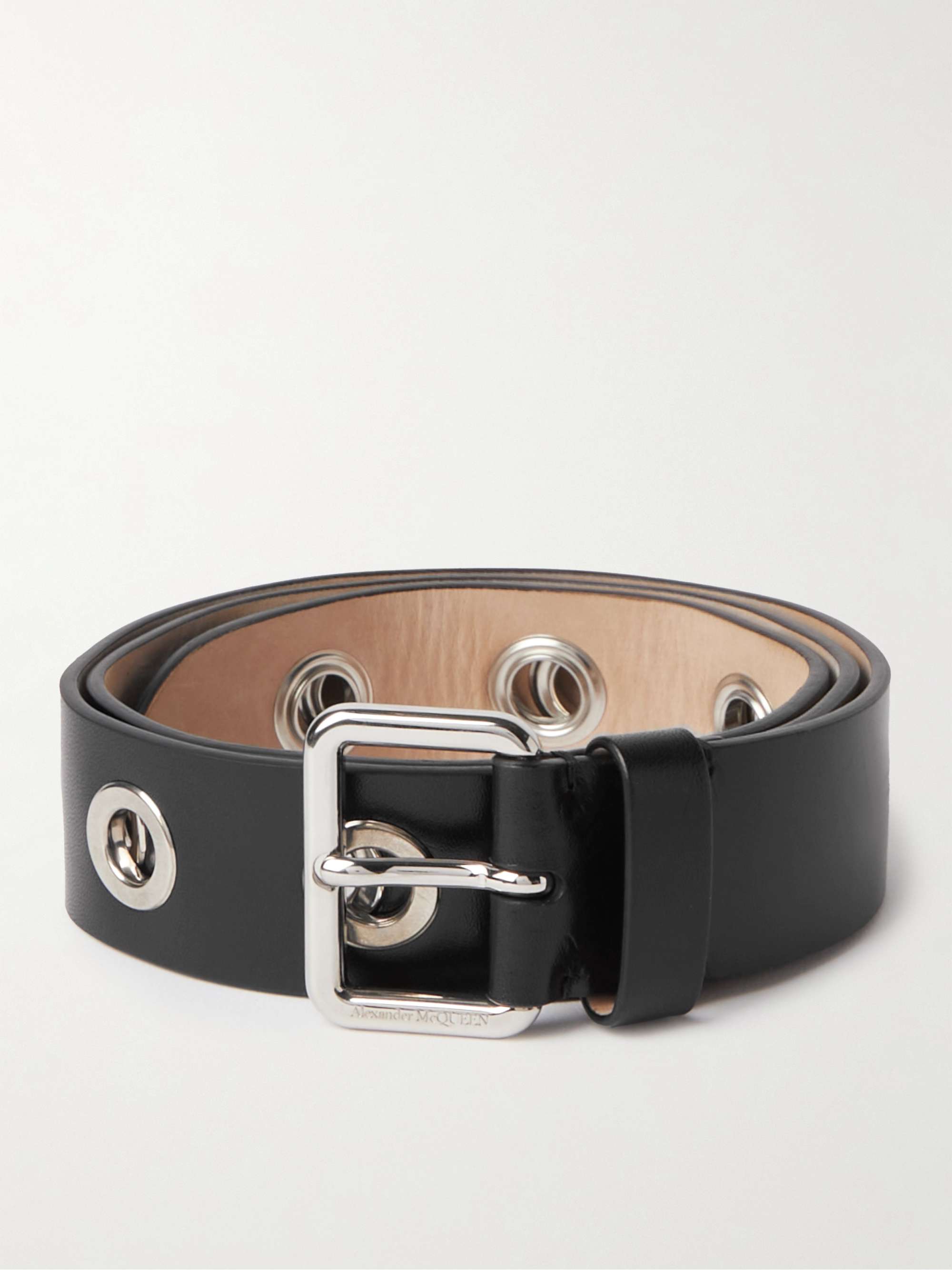 ALEXANDER MCQUEEN Embellished Leather Belt for Men | MR PORTER