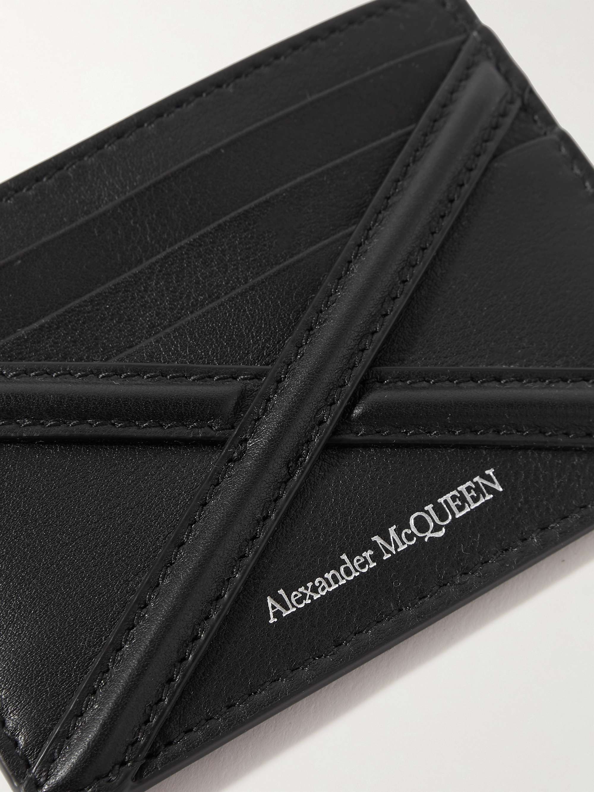 MCQUEEN Logo-Print Leather Cardholder
