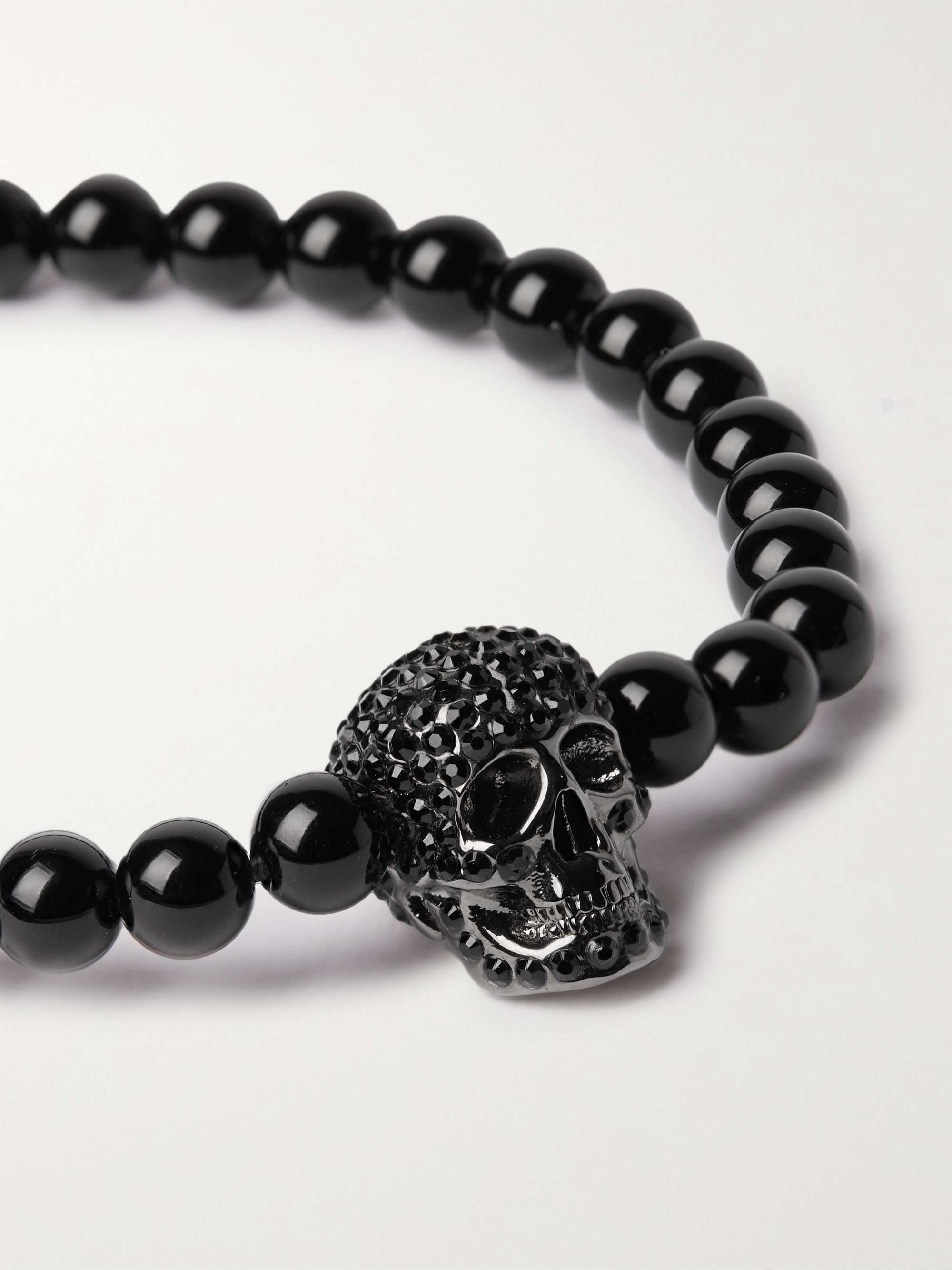 Gold & Clear Swarovski Crystal Skull Bracelet