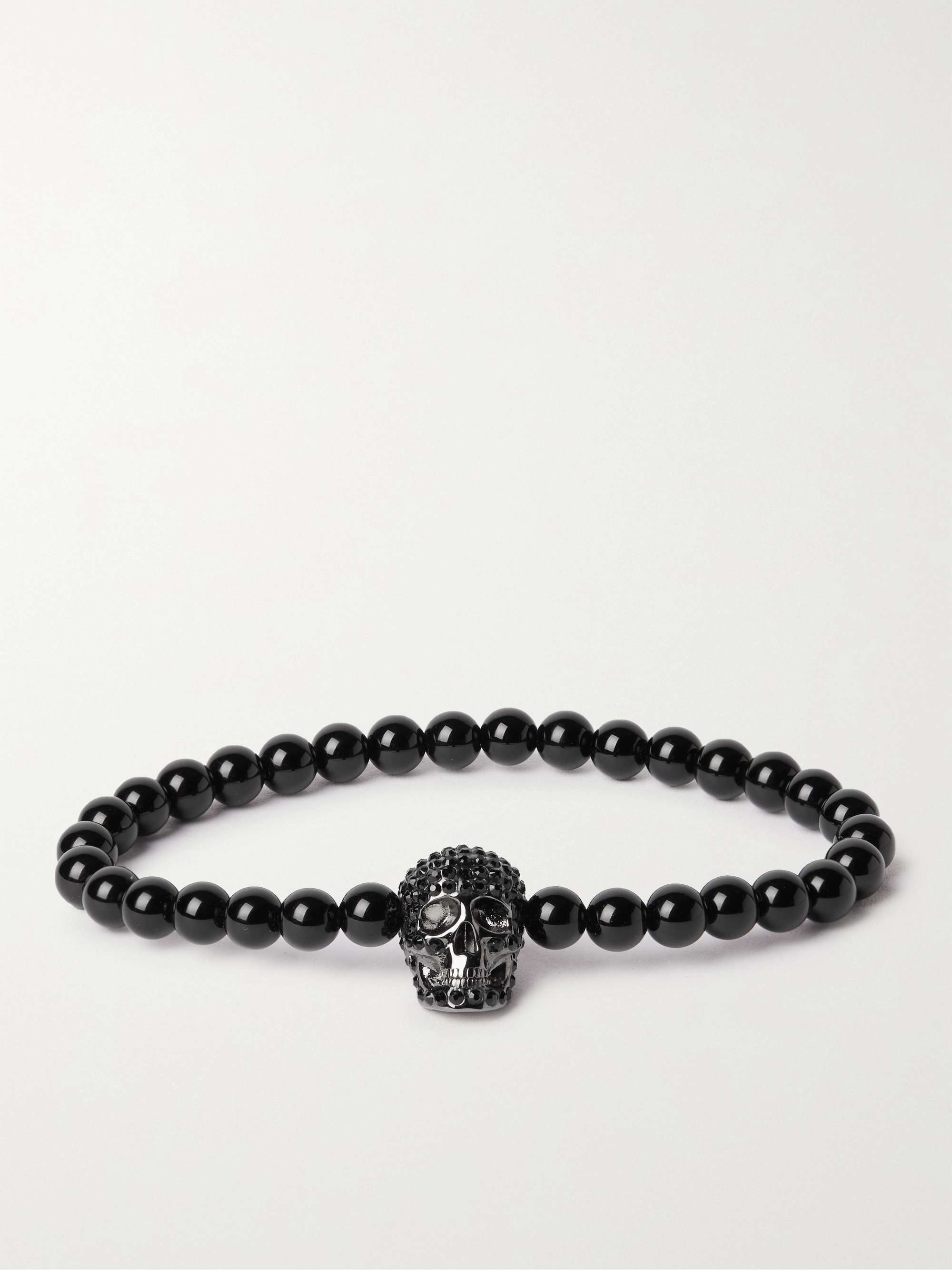 Alexander McQueen Men's Pavé Swarovski Crystal Skull Double Chain Bracelet  | Neiman Marcus