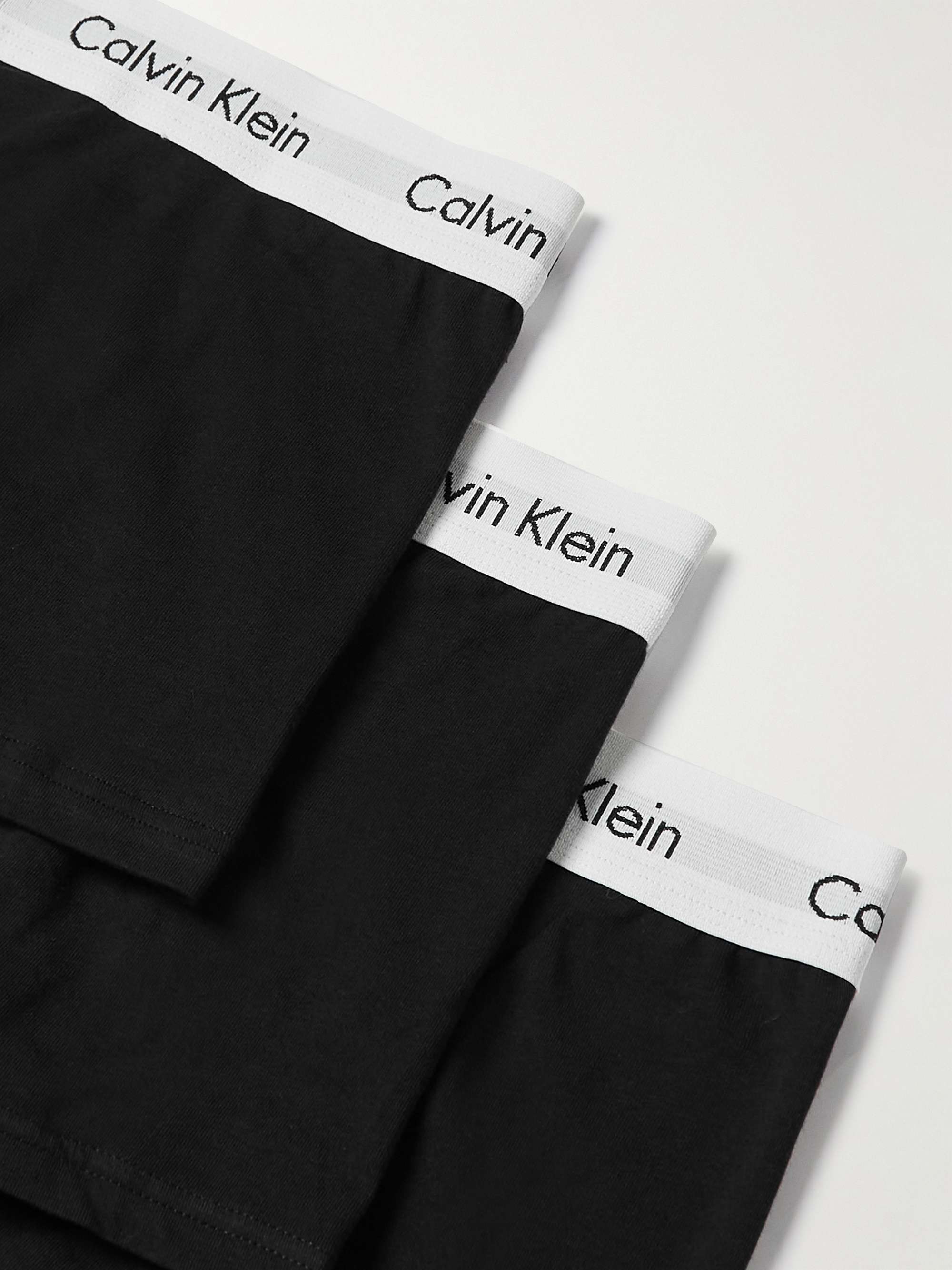 CALVIN KLEIN UNDERWEAR Three-Pack Stretch-Cotton Boxer Briefs