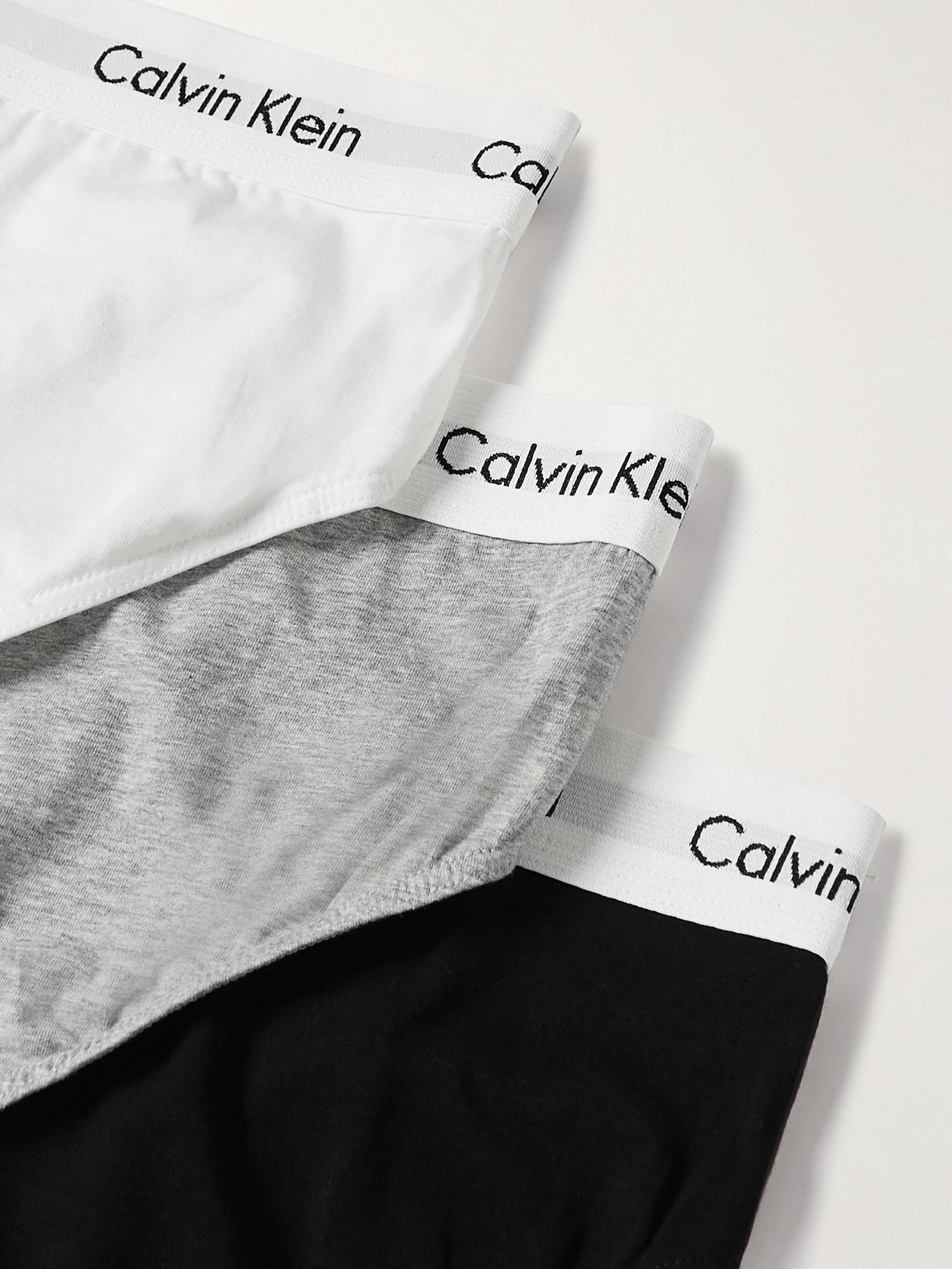 CALVIN KLEIN UNDERWEAR Three-Pack Stretch-Cotton Briefs for Men