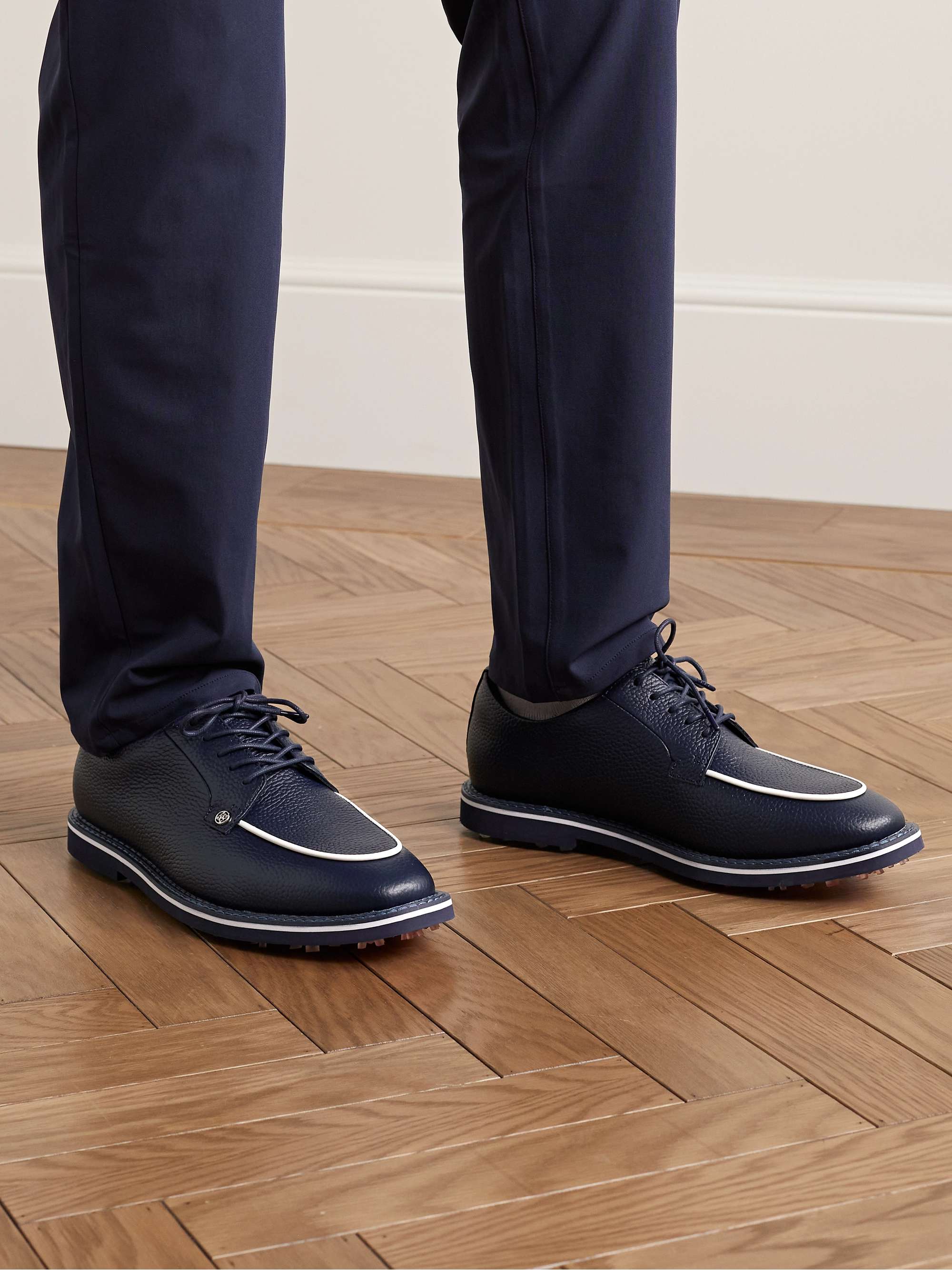 G/FORE Gallivanter Apron-Toe Pebble-Grain Leather Golf Shoes