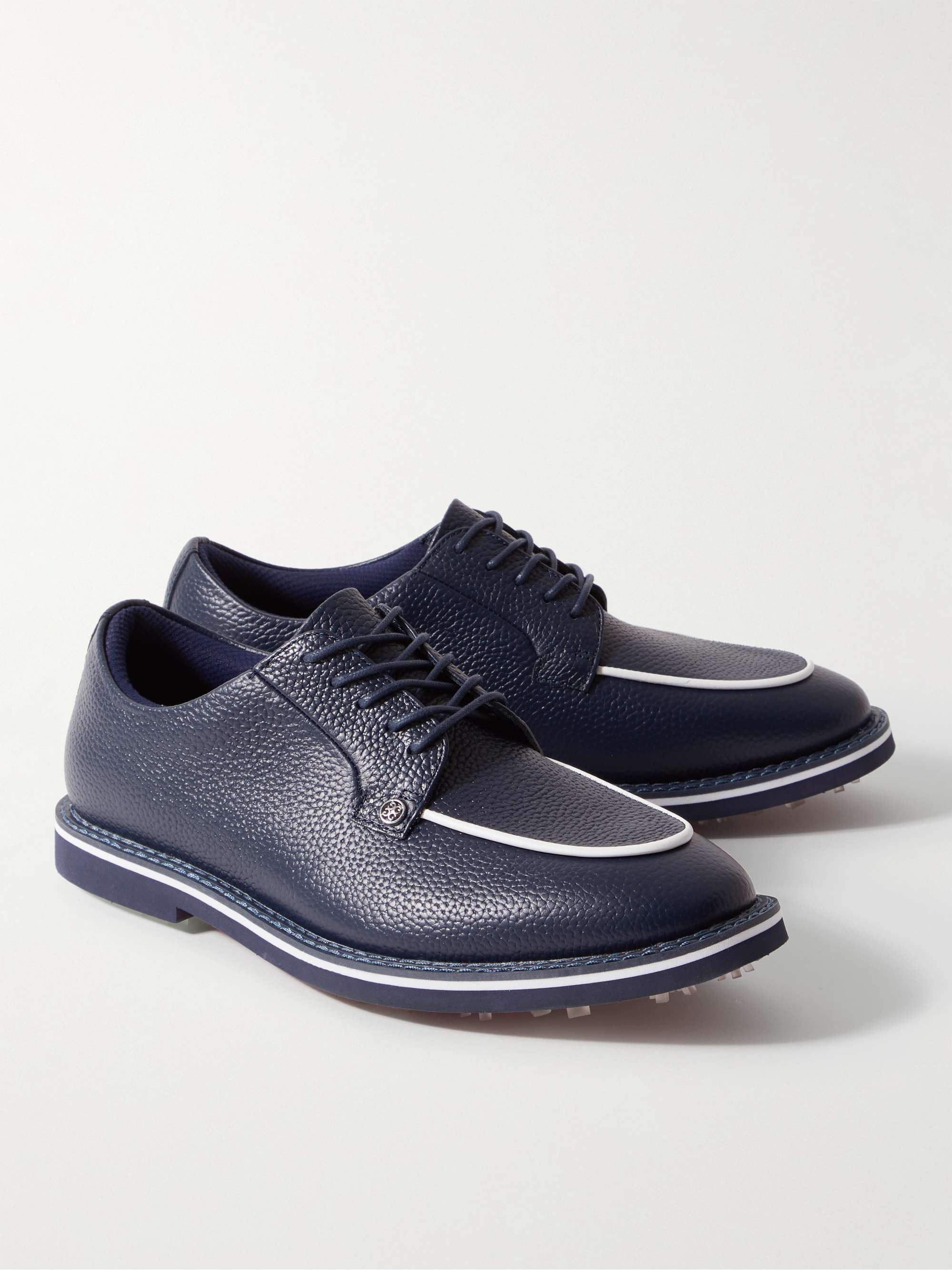 G/FORE Gallivanter Apron-Toe Pebble-Grain Leather Golf Shoes