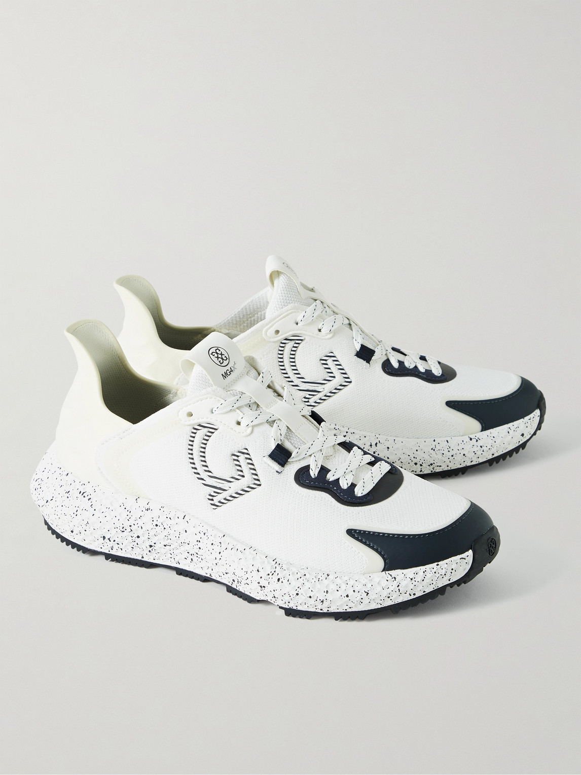 Shop G/fore Mg4x2 Leather And Suede-trimmed Mesh Golf Sneakers In White