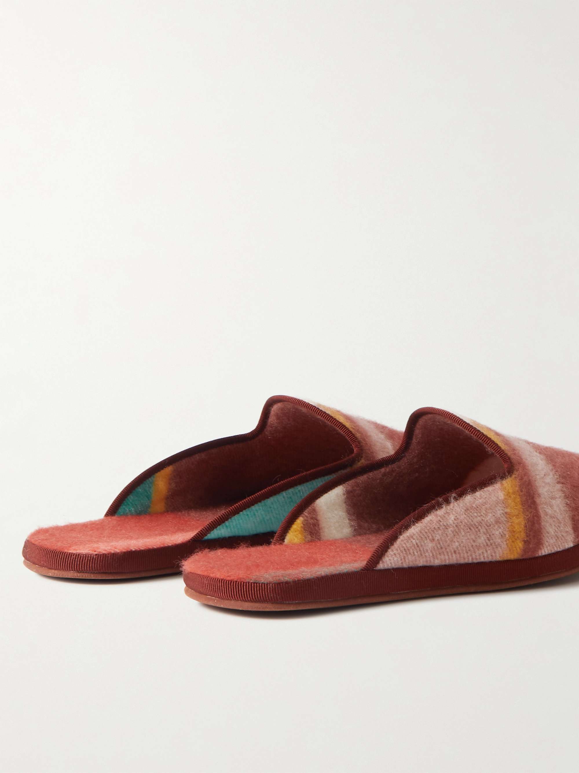 LORO PIANA Open Venice Checked Cashmere Slippers