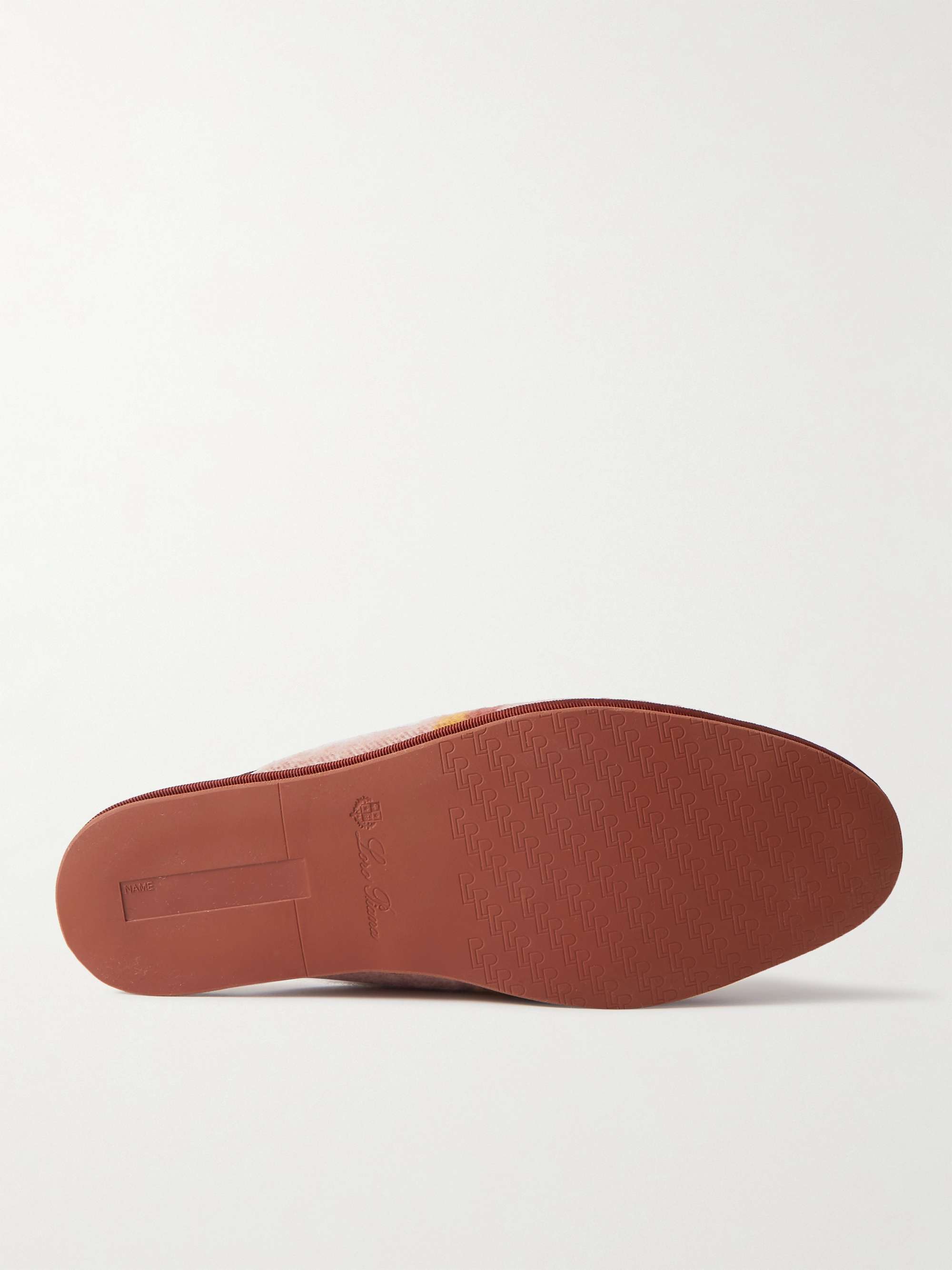 LORO PIANA Open Venice Checked Cashmere Slippers