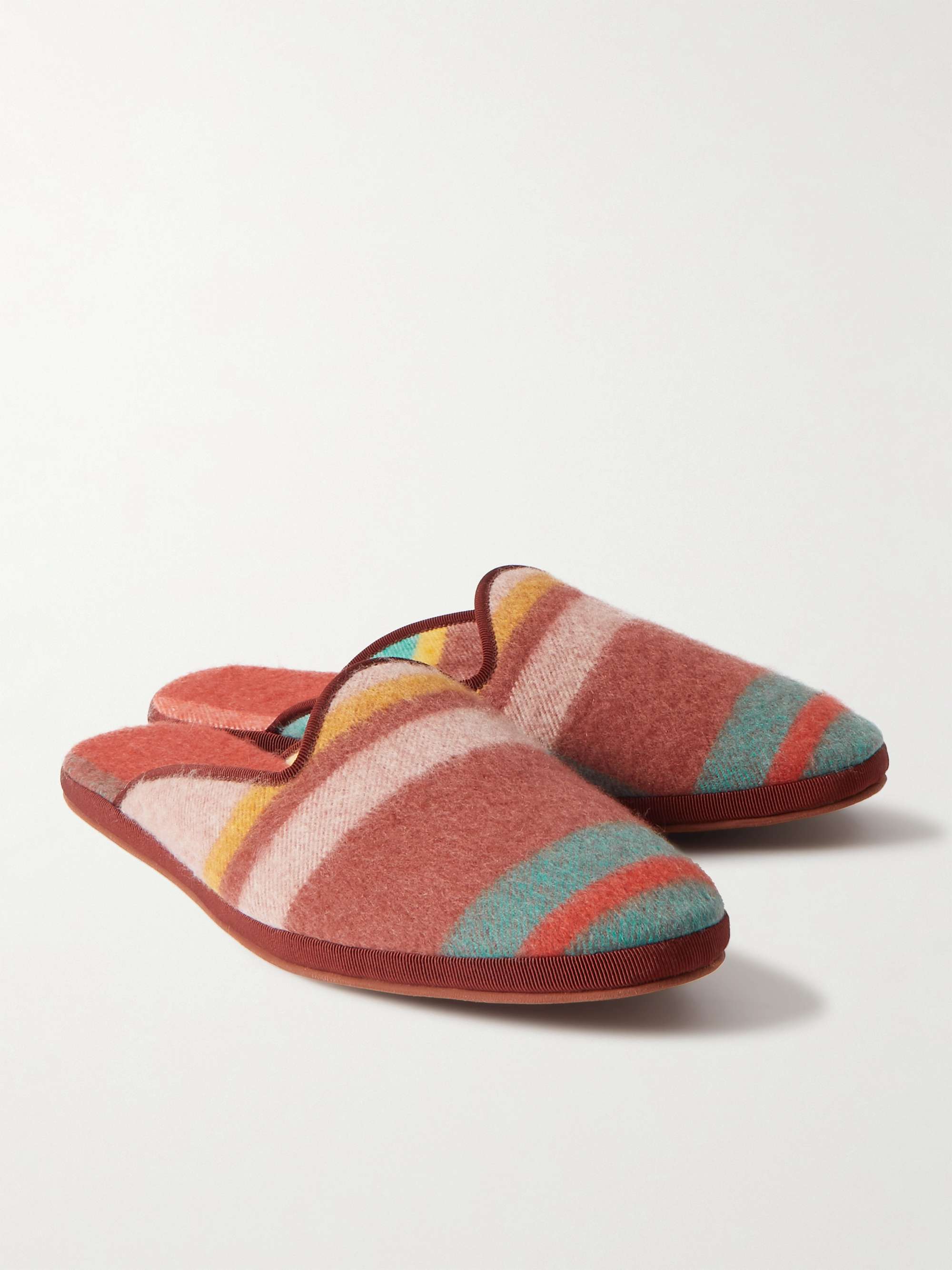 LORO PIANA Open Venice Checked Cashmere Slippers