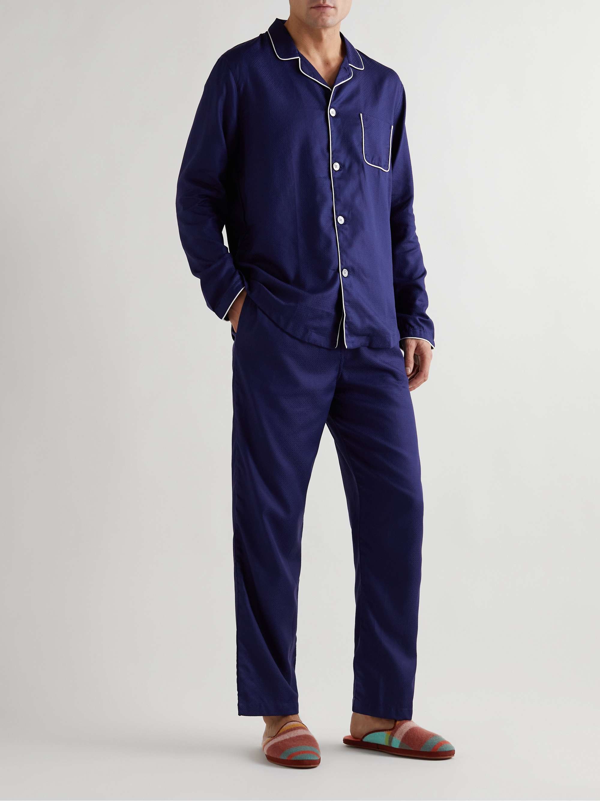 LORO PIANA Open Venice Checked Cashmere Slippers