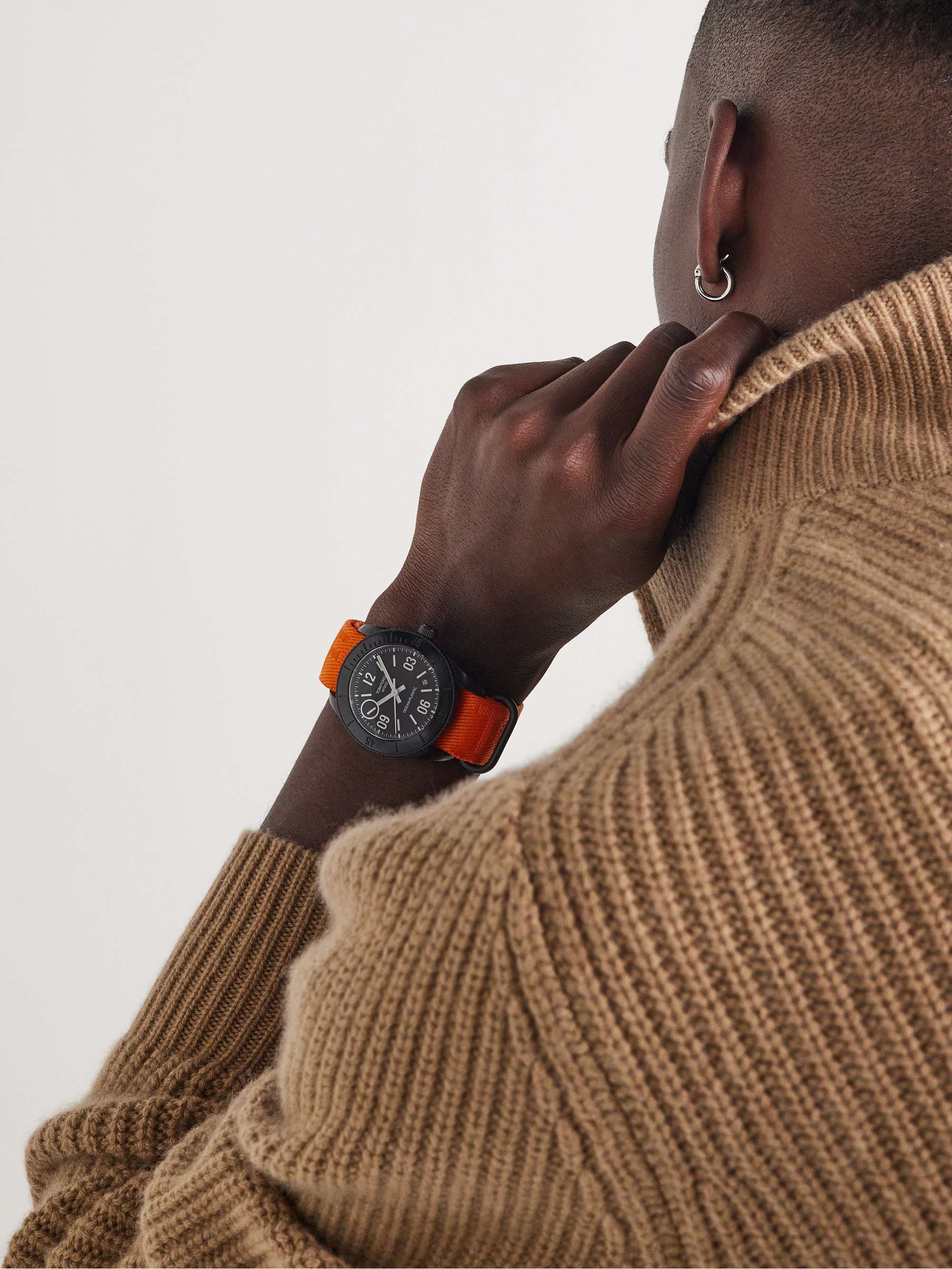 TOM FORD TIMEPIECES 002 43mm Stainless Steel and Recycled-Canvas Jacquard Watch