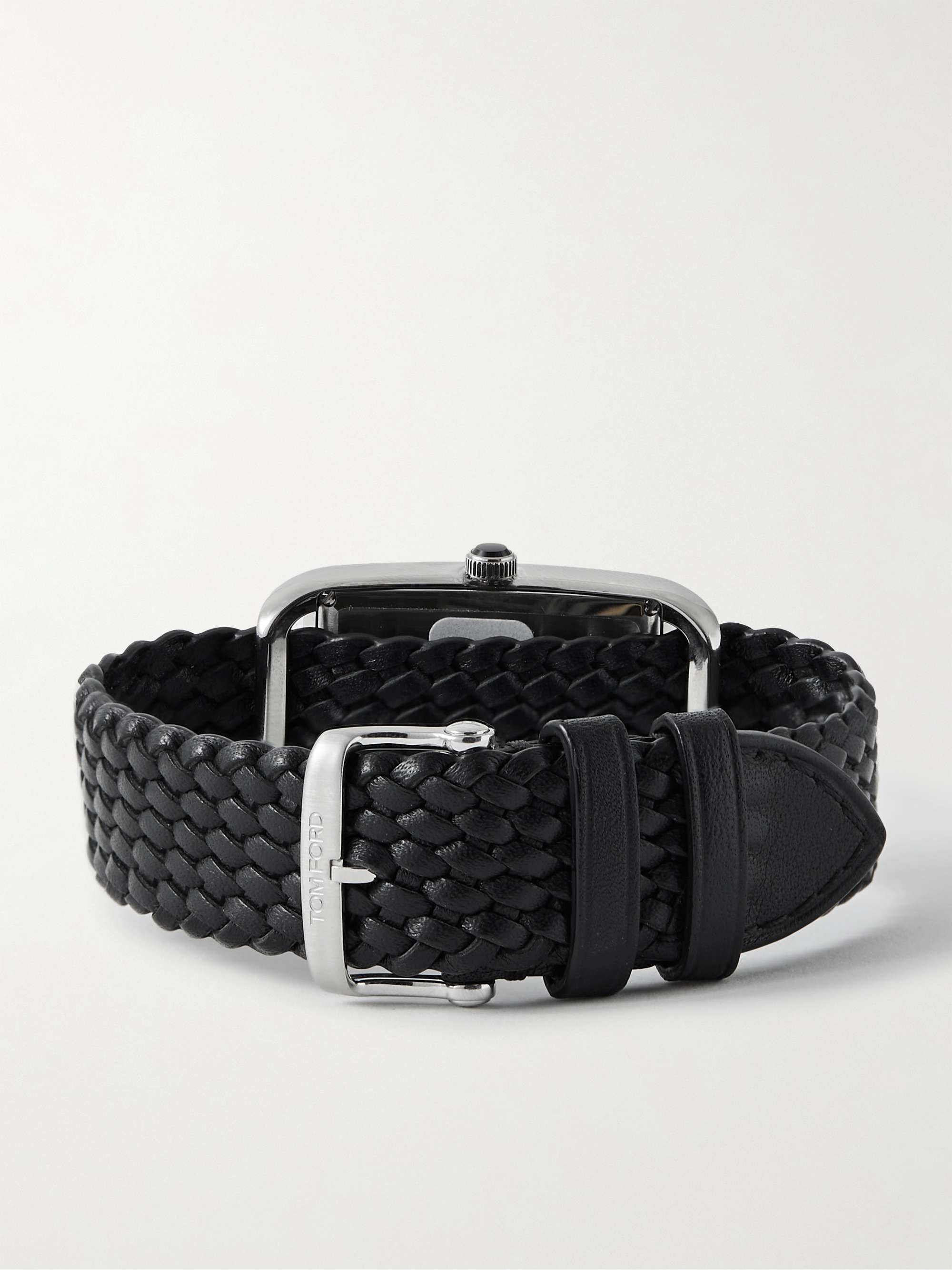 TOM FORD TIMEPIECES 001 30mm Stainless Steel and Braided Leather Watch