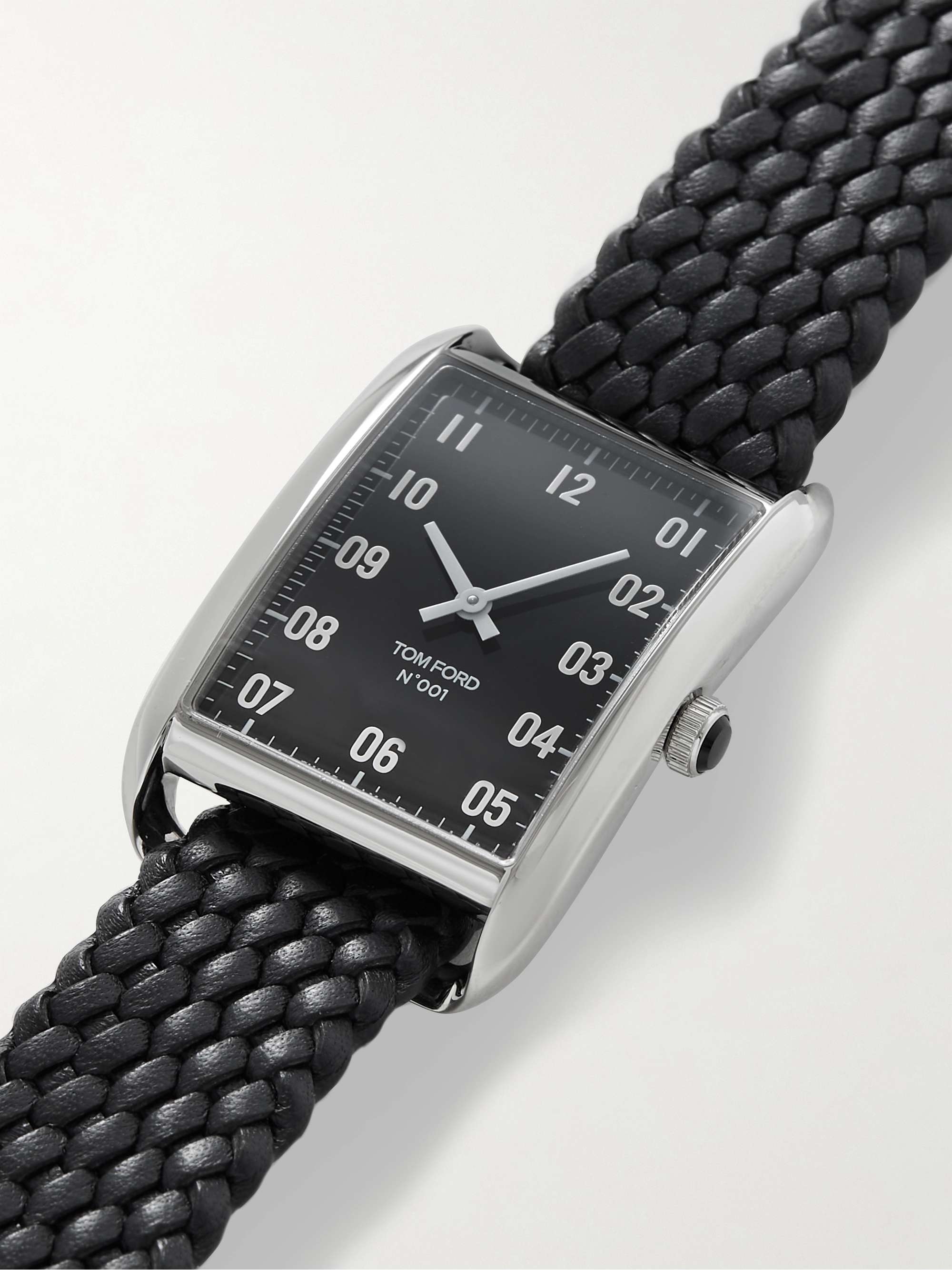 TOM FORD TIMEPIECES 001 30mm Stainless Steel and Braided Leather Watch