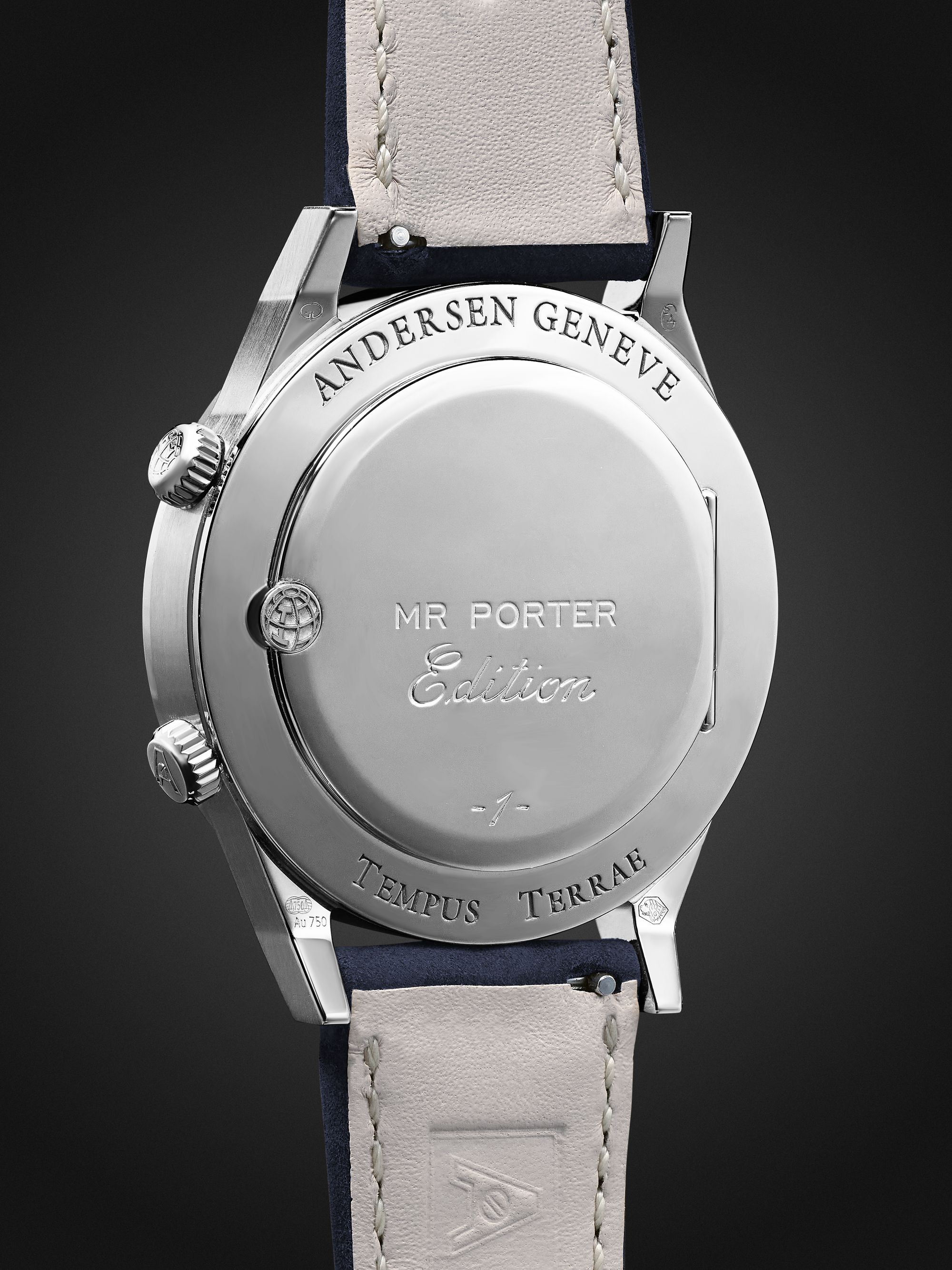 ANDERSEN GENEVE Tempus Terrae Limited Edition Automatic 39mm 18-Karat Gold and Suede Watch