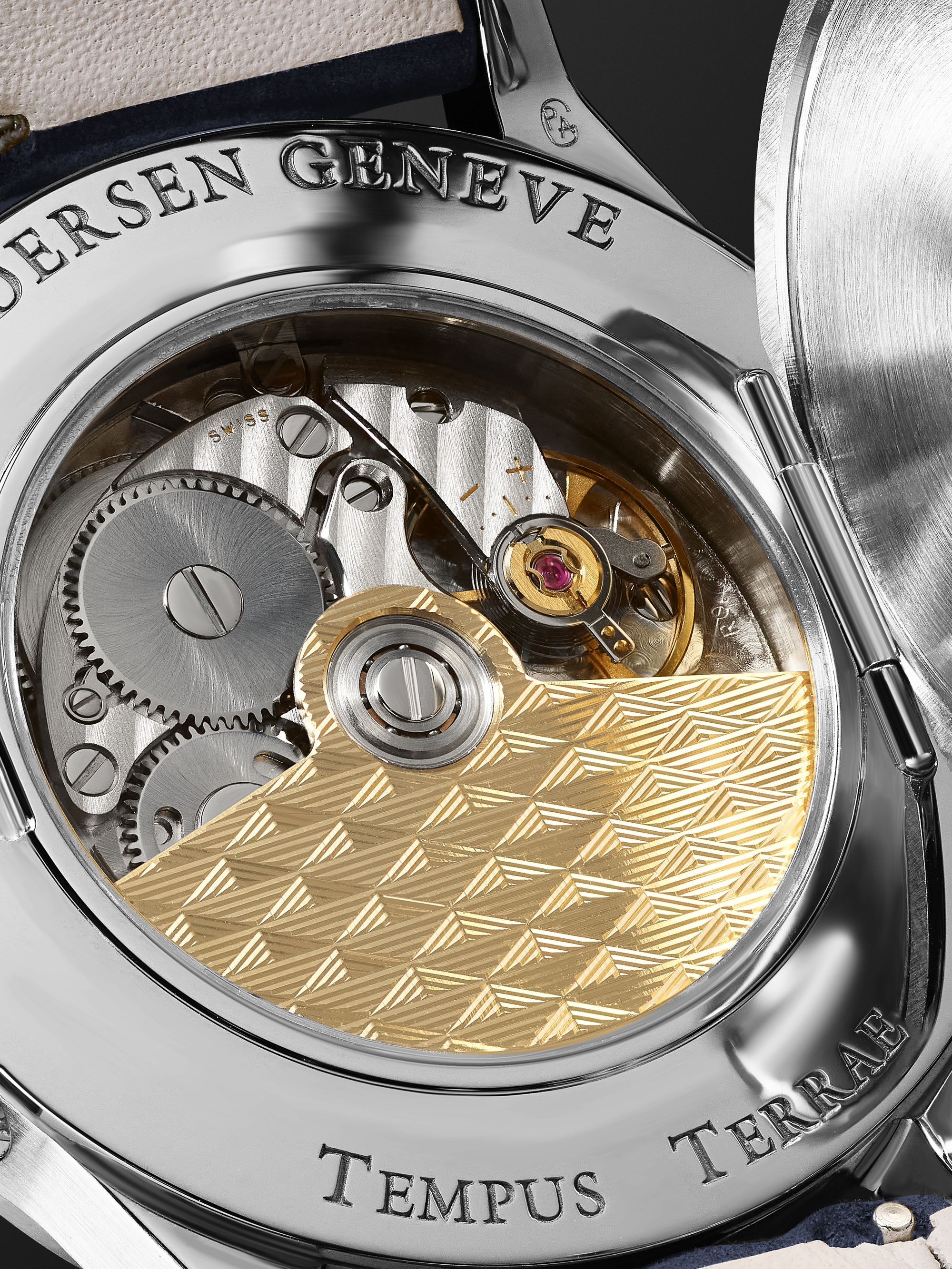 ANDERSEN GENEVE Tempus Terrae Limited Edition Automatic 39mm 18-Karat Gold and Suede Watch