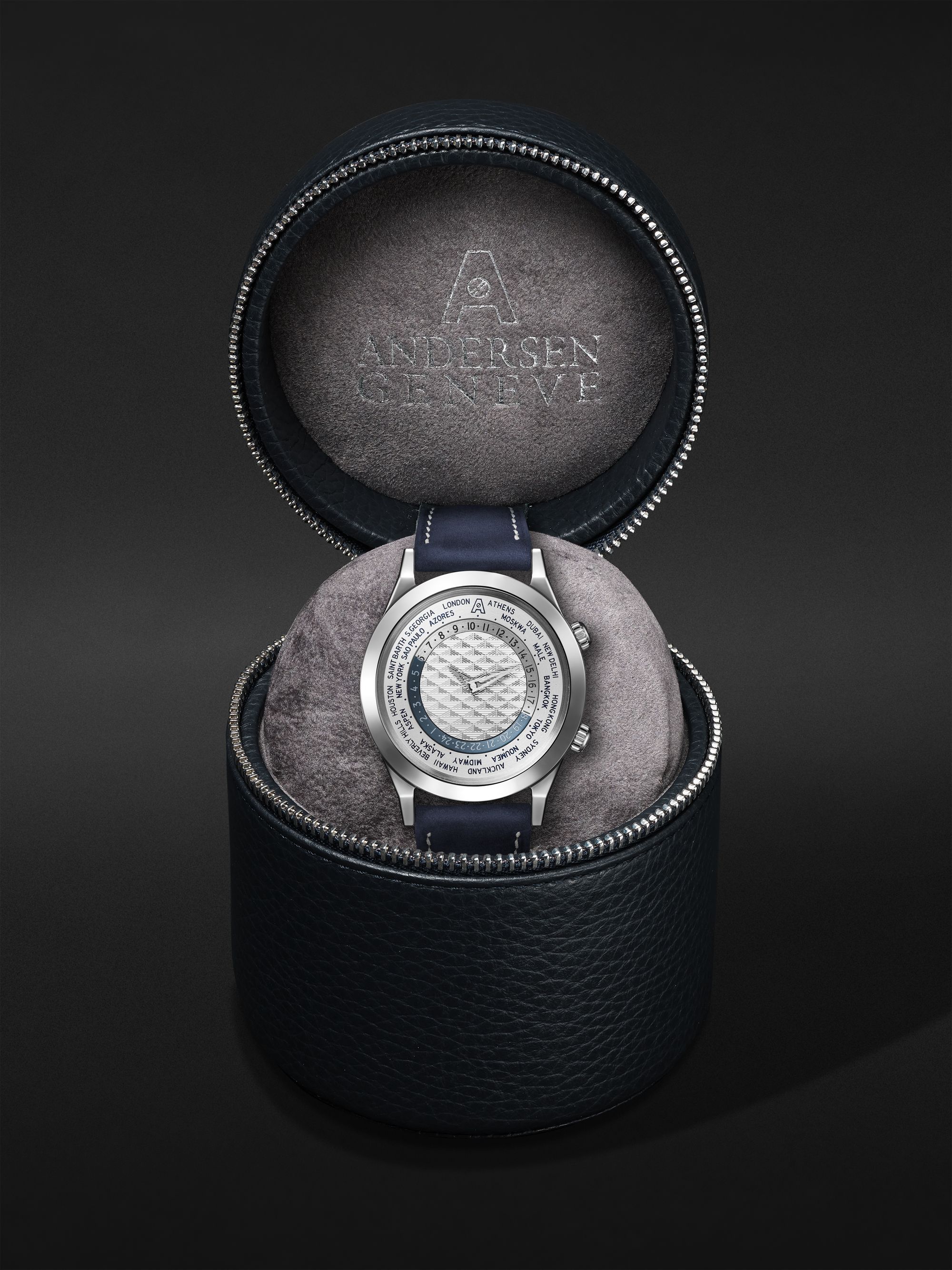 ANDERSEN GENEVE Tempus Terrae Limited Edition Automatic 39mm 18-Karat Gold and Suede Watch