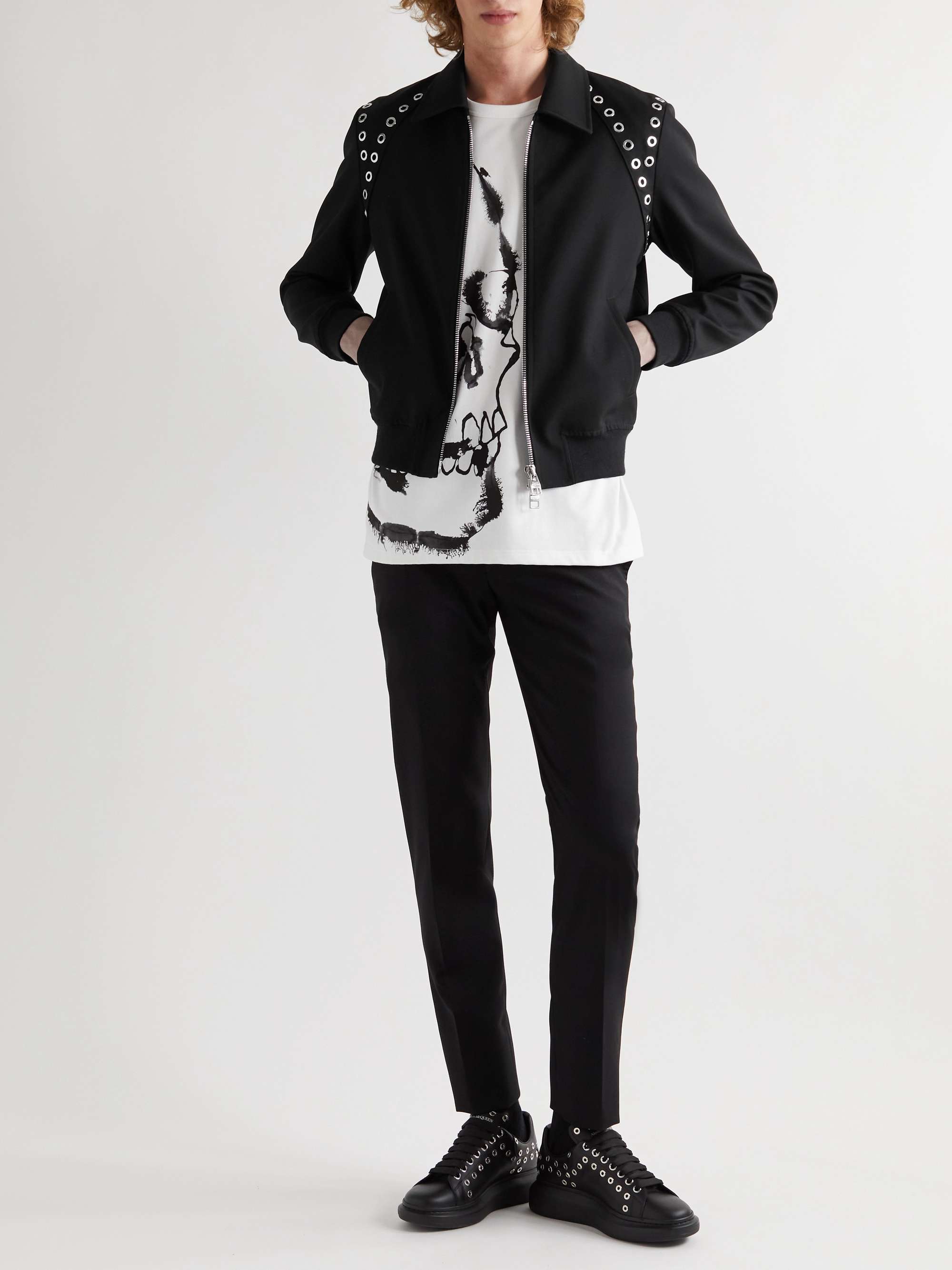 ALEXANDER MCQUEEN Studded Wool Bomber Jacket