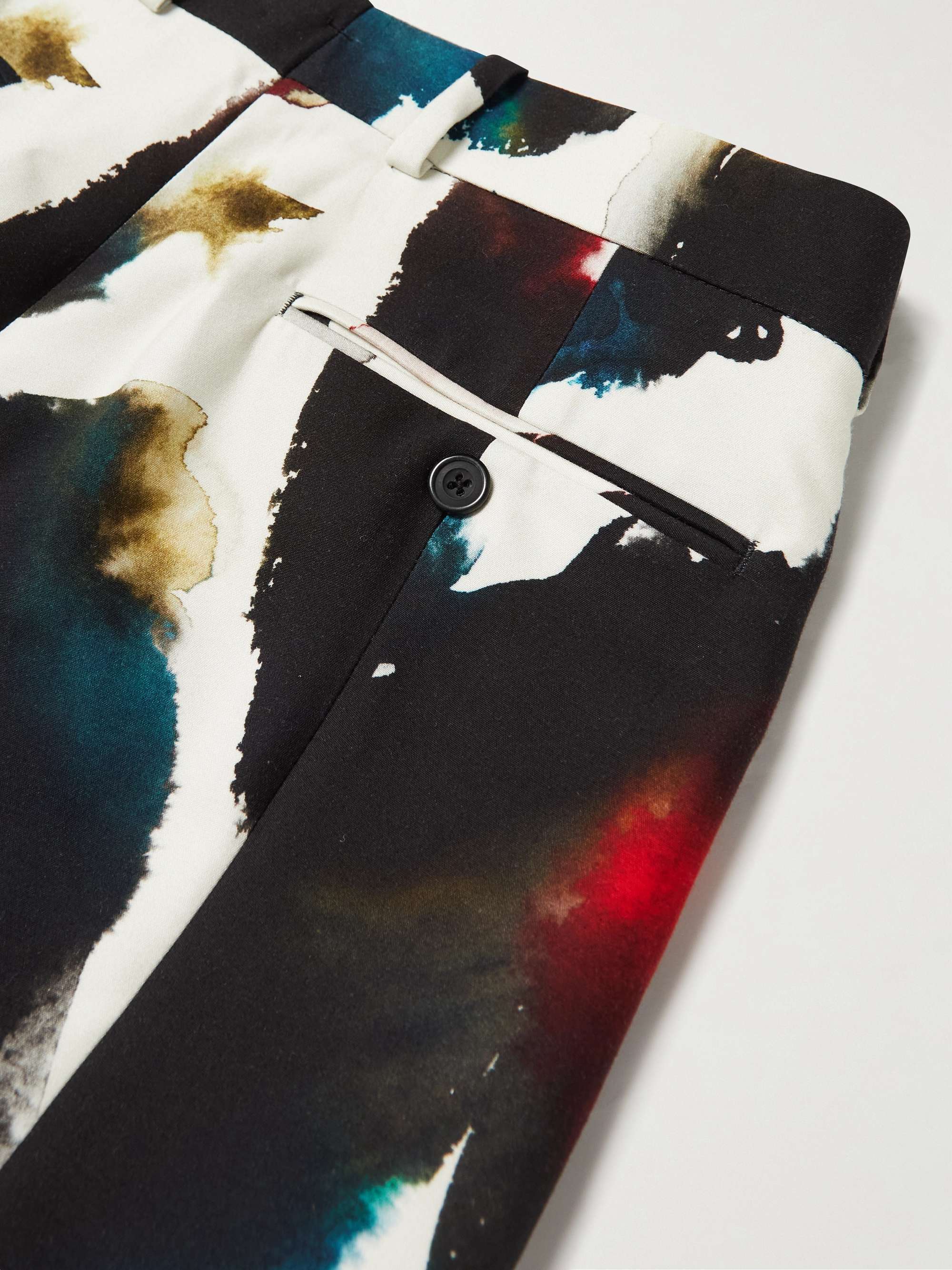 ALEXANDER MCQUEEN Slim-Leg Abstract Printed Cady Trousers