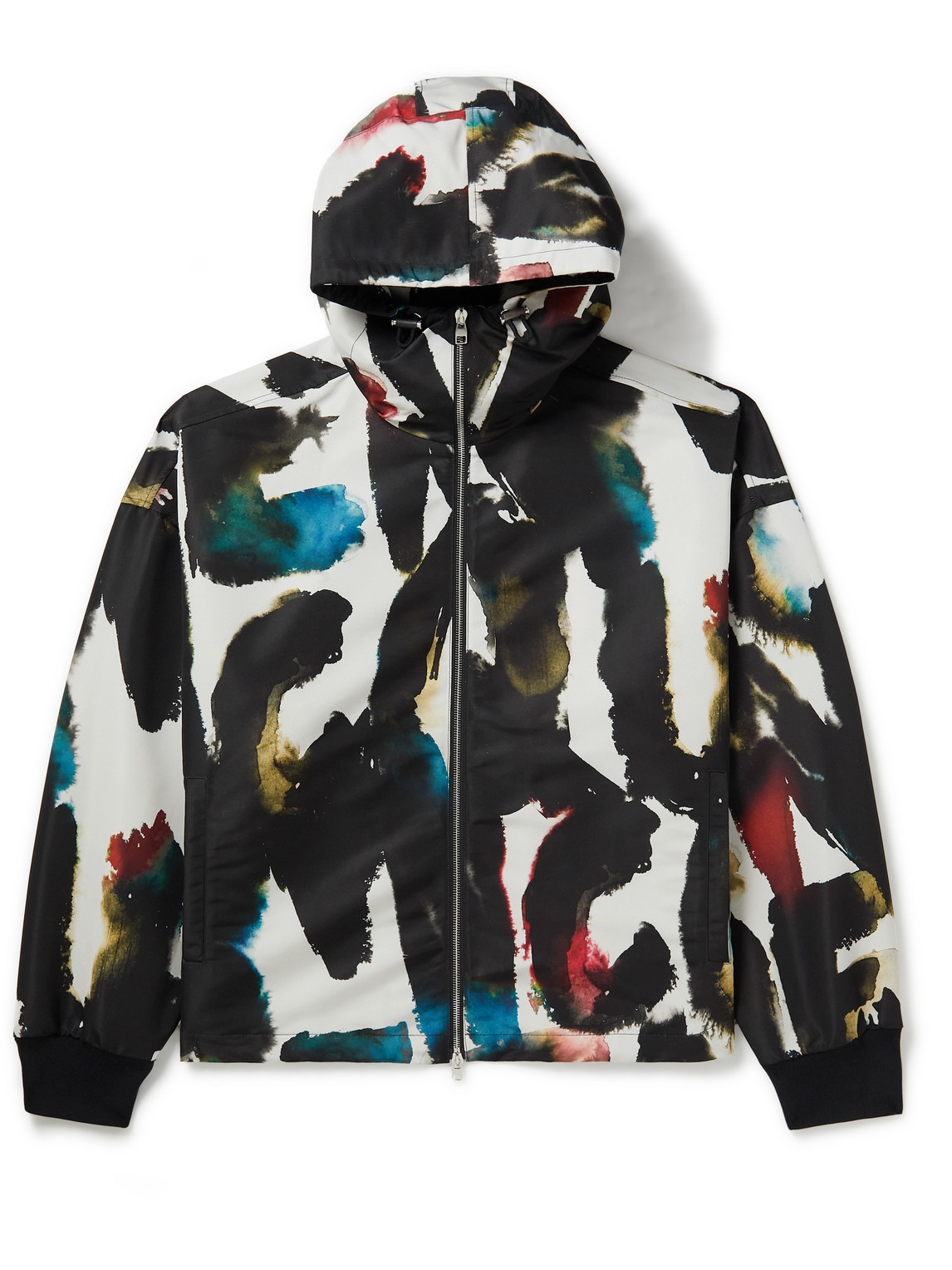 Alexander Mcqueen Graffiti Logo Printed Nylon Jacket In Multi